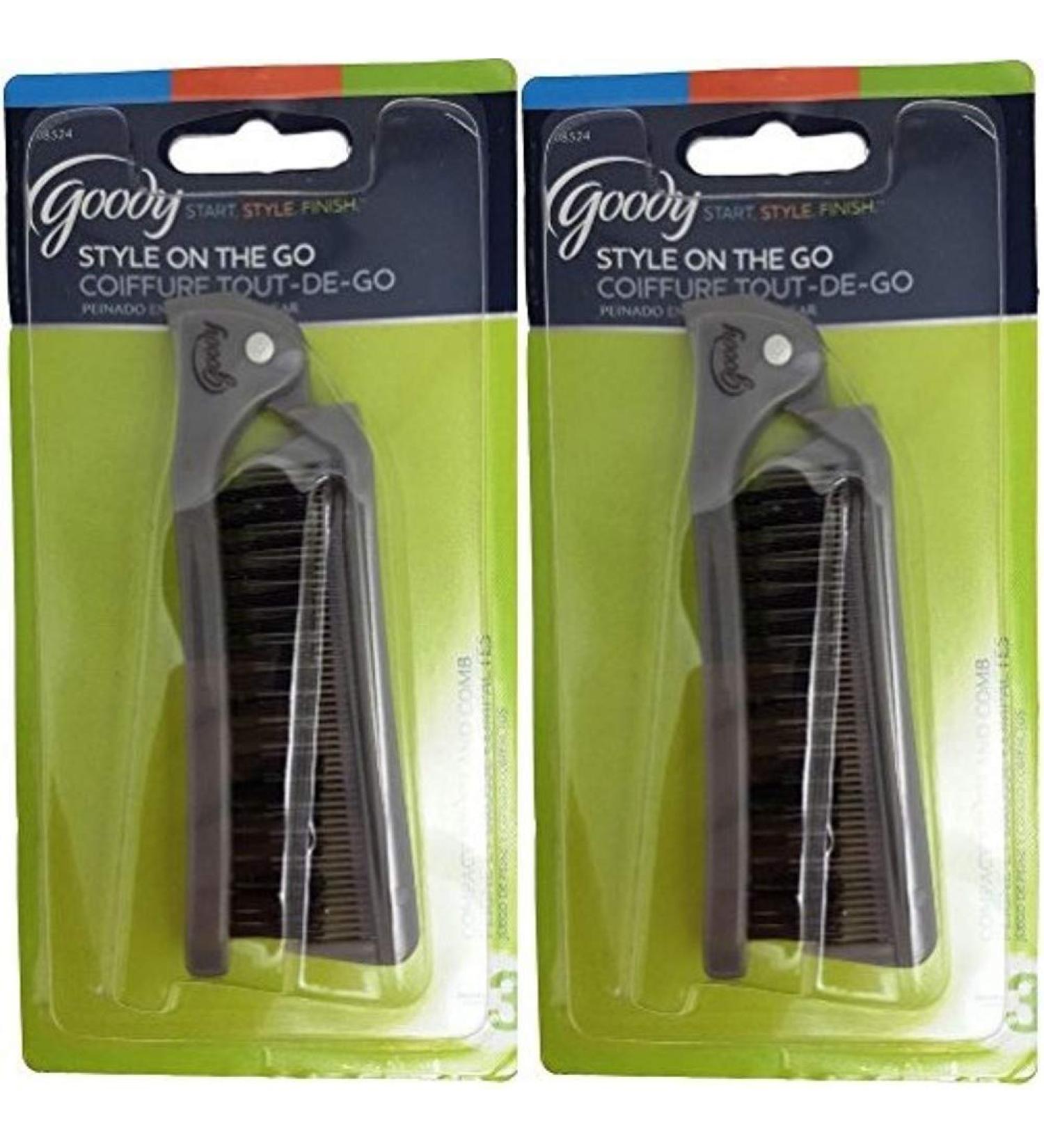Goody 08524 Style On The Go Compact Brush and Comb Combo (Pack of 2) - Portable Hair Styling Solution for Purse, Pocket, or Tote Bag - Buy Online on GoSupps.com