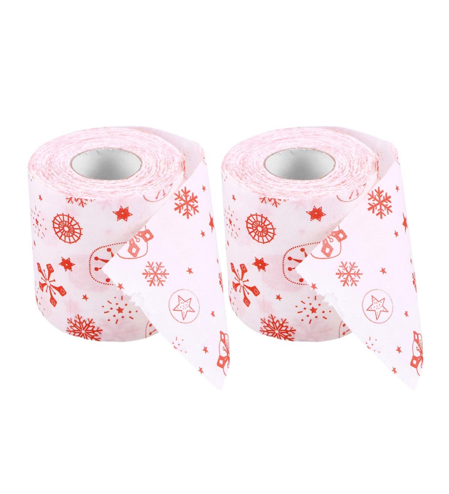 2pcs Christmas Xmas Bathroom Tissue Christmas Bathroom Tissue Printed Paper Decorations - Buy Online on GoSupps.com