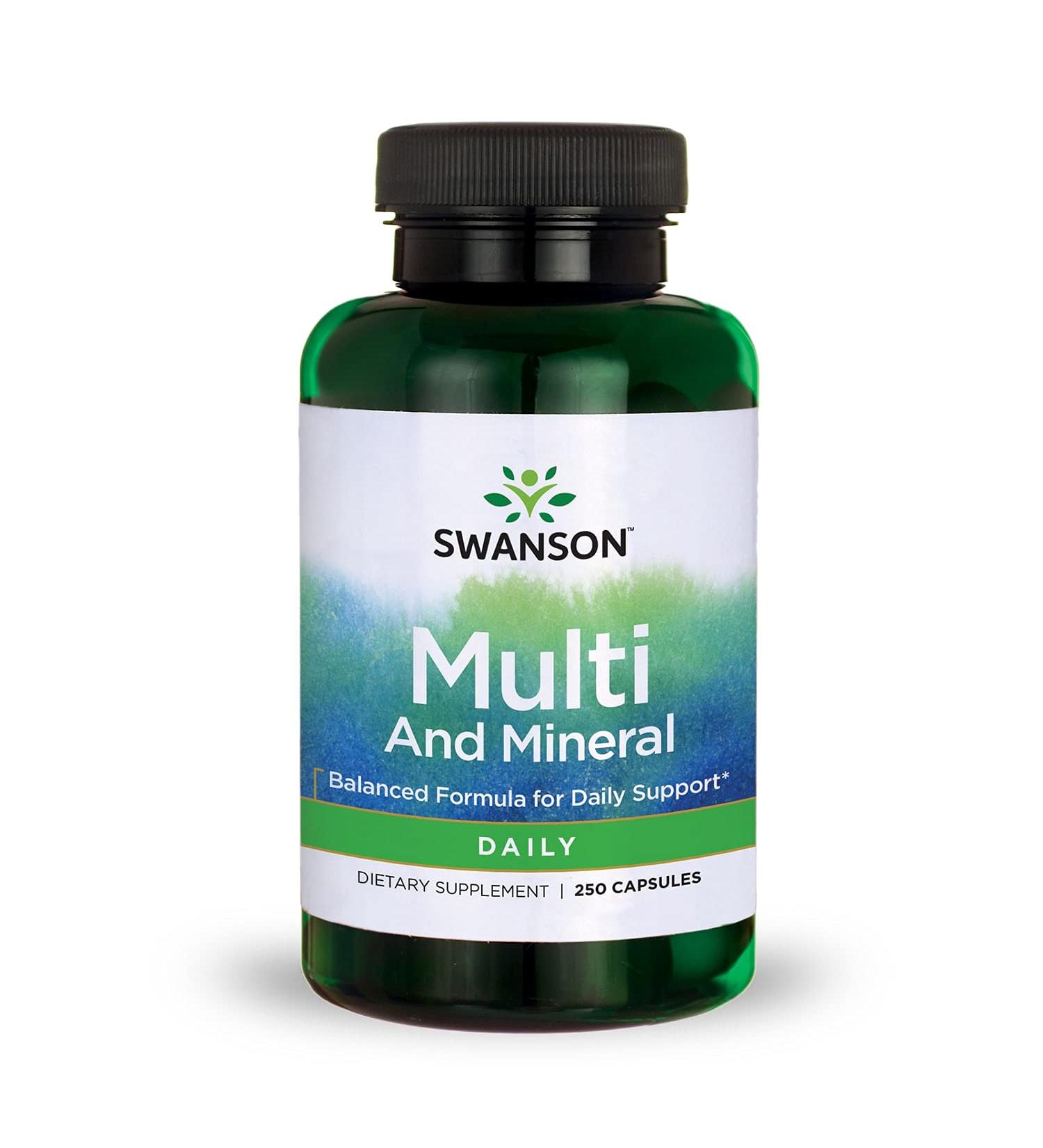 Swanson Daily Men's Women's Multivitamin Multimineral Health Supplement - 250 Capsules - Buy Online on GoSupps.com