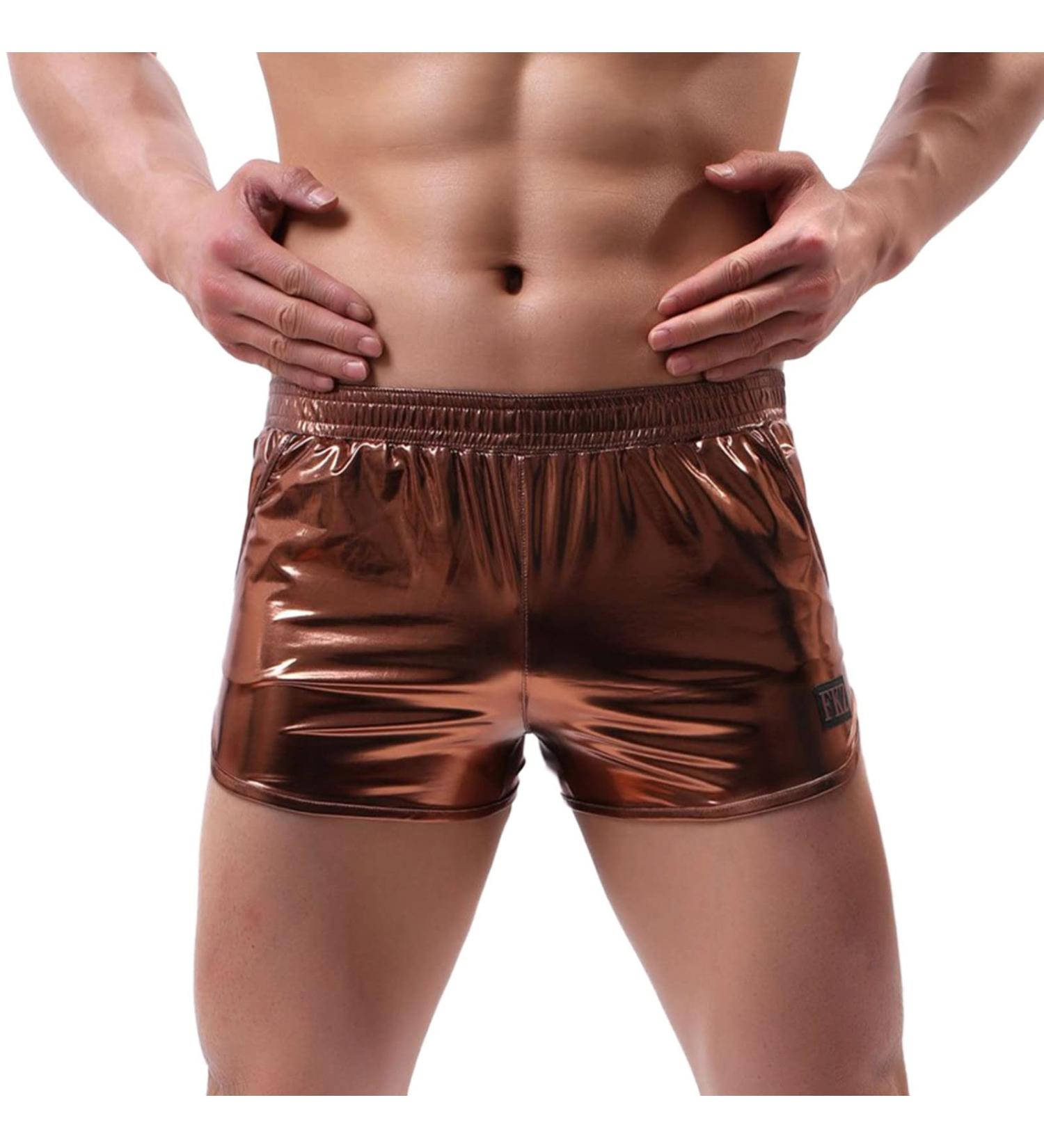 Duohropke Men's Shine Metallic Shorts | Hot Pants & Boxer Trunks for Beach Gym & Sports - Buy Online on GoSupps.com