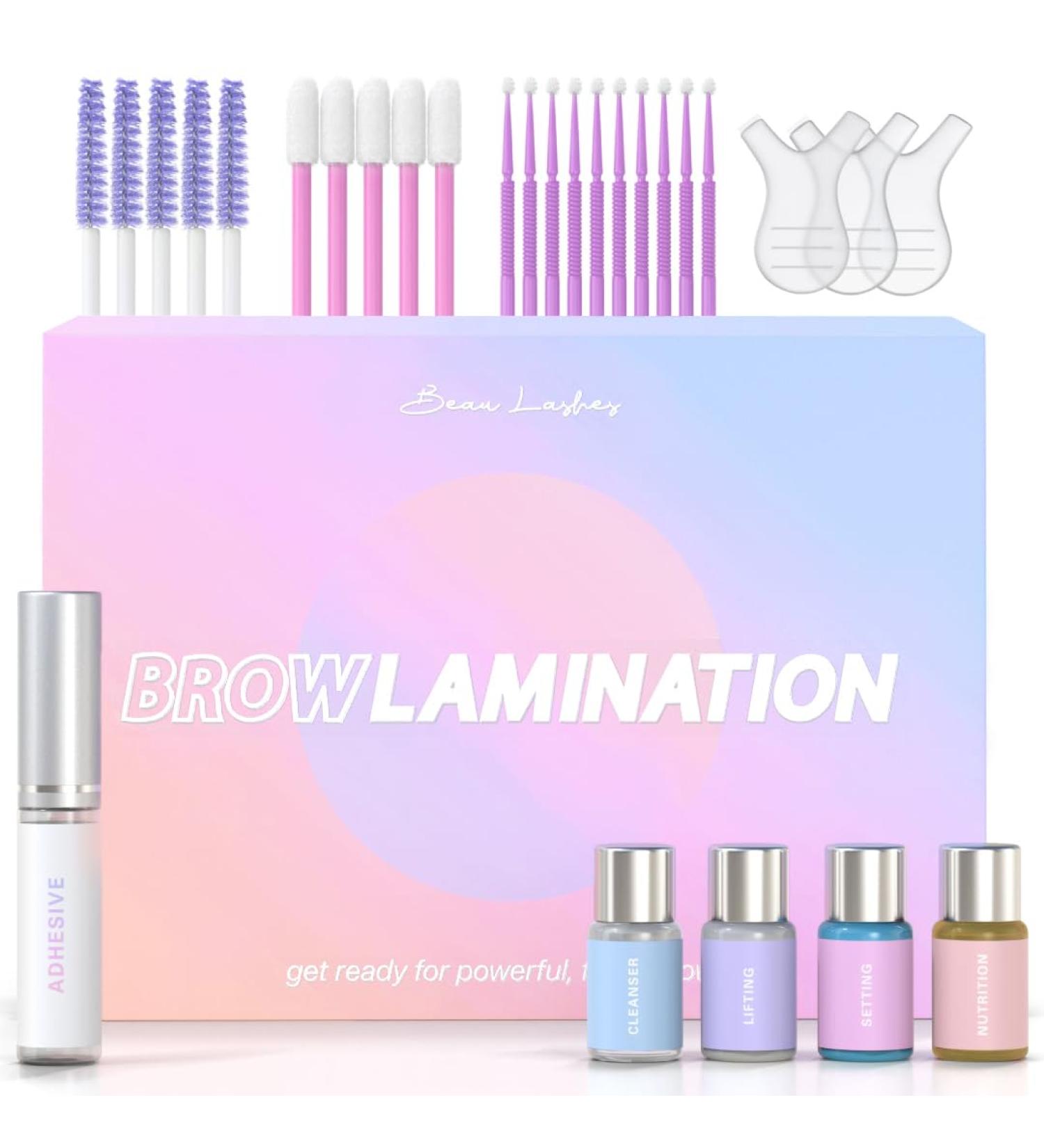 Brow Lamination Kit by Beau | Professional DIY Eyebrow Lift with Keratin | Fuller Thicker Beautiful Brows | Easy Use & Long Lasting Results - Buy Online on GoSupps.com