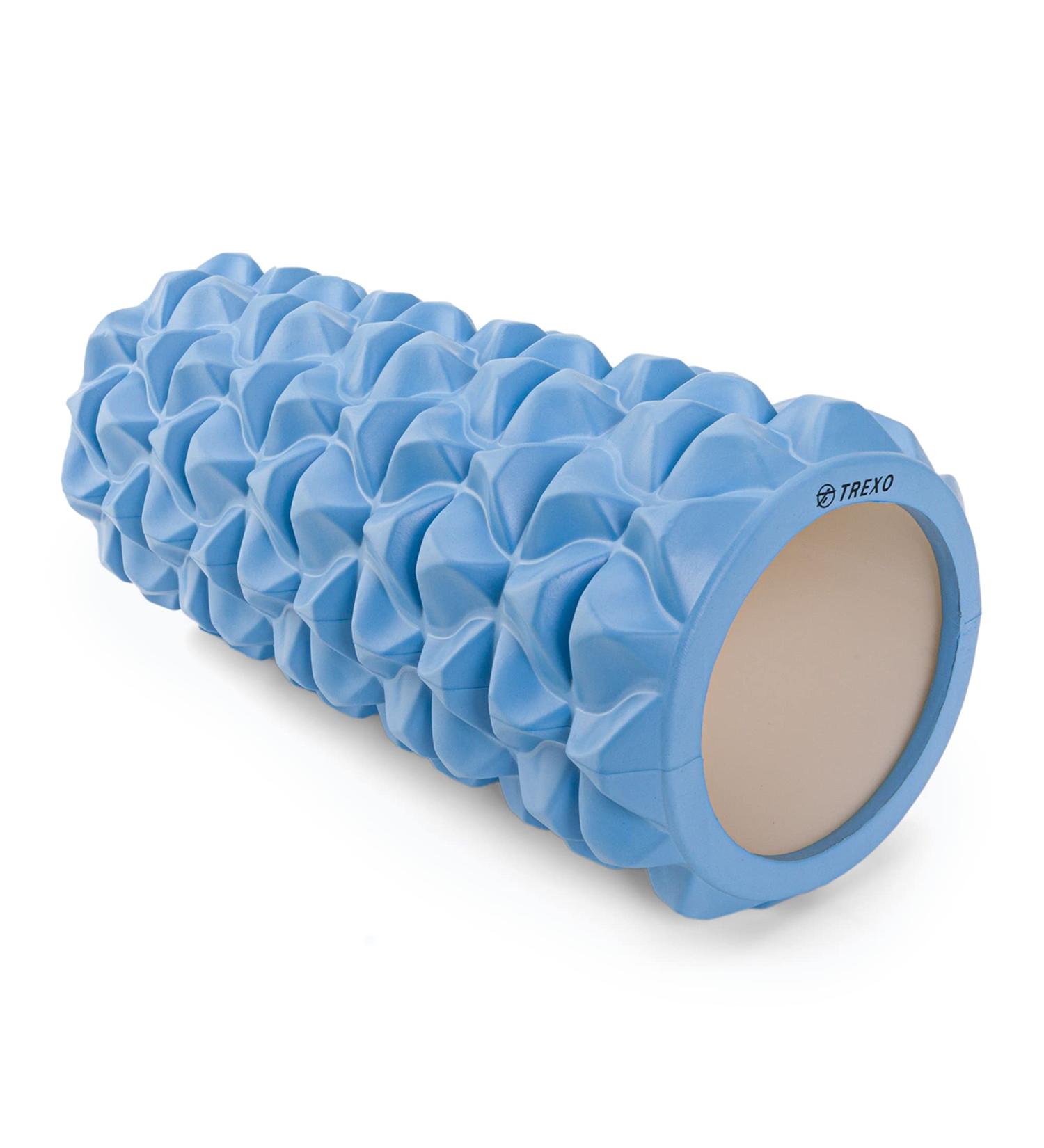 Trexo Foam Roller 33x14 cm Premium Massage Roller for Muscle Relaxation & Rehabilitation Supports Up to 200 kg Ideal for Foam Scooters Blue - Buy Online on GoSupps.com