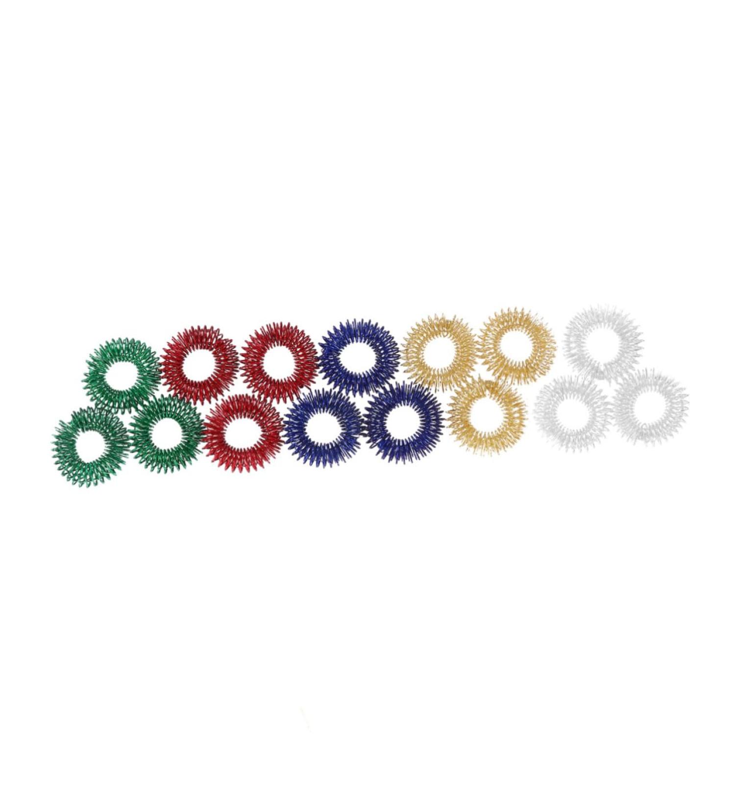 15PCS Spiky Sensory Finger Massage Rings - Acupressure Toy for Stress Relief & Relaxation | International Shipping - Buy Online on GoSupps.com