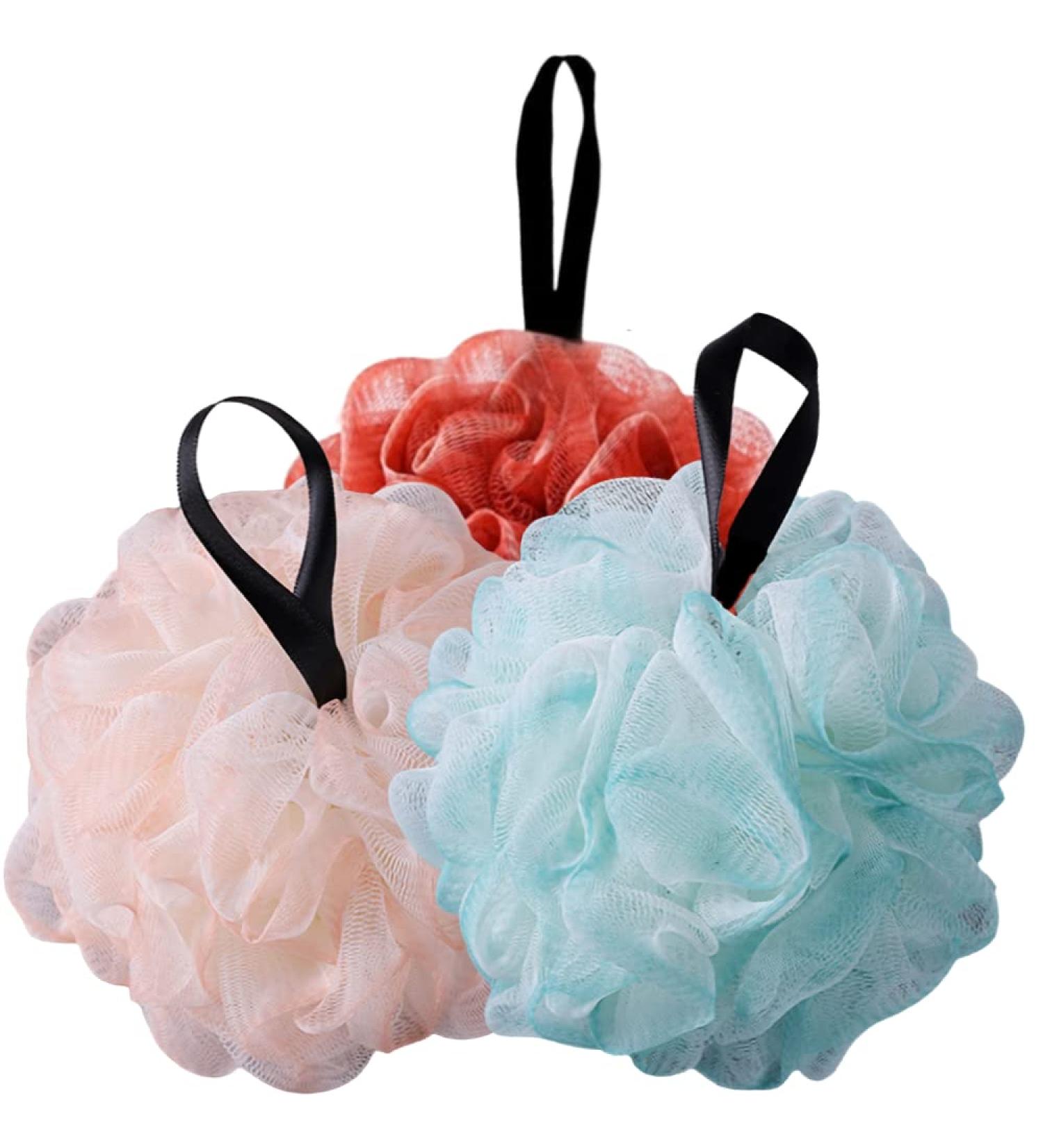 Large 60g Bath Sponge Dead Skin Remover - Soft Exfoliating Body Scrubber for Shower - Back Scrubber - Easy to Foam - 3 Pack - Buy Online on GoSupps.com