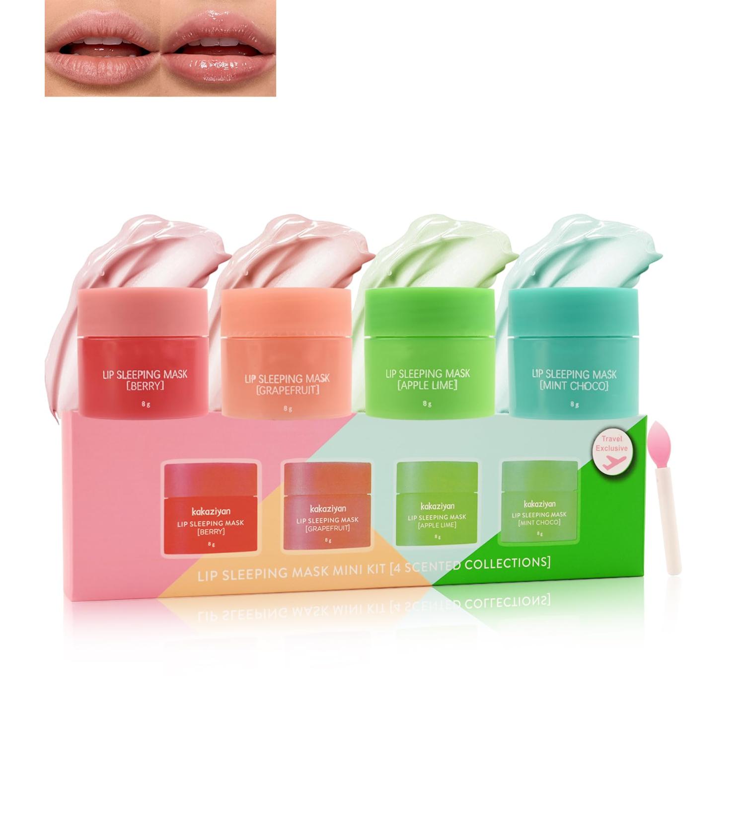 LYSdefeu Lip Sleeping Mask4 Pieces Lip Sleeping Mask Set Moisturizing Lip Mask Day & Night Lip Care Restores Dry Cracked Lips Nourishing Formula Lip Balm Lip Scrub Lip Balm For Men And Women 4PCS*8g 240 - Buy Online on GoSupps.com