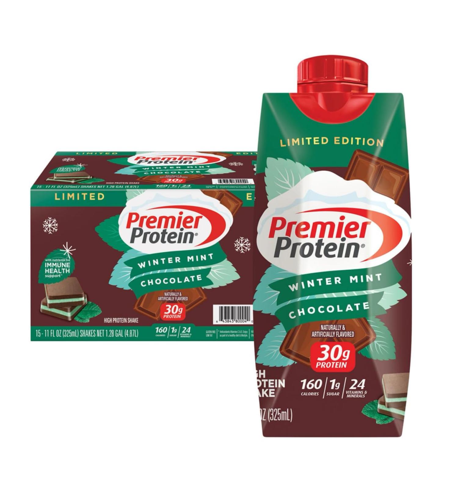Premier Protein Winter Mint Chocolate Protein Shake 11 Fl Oz (Pack of 1)