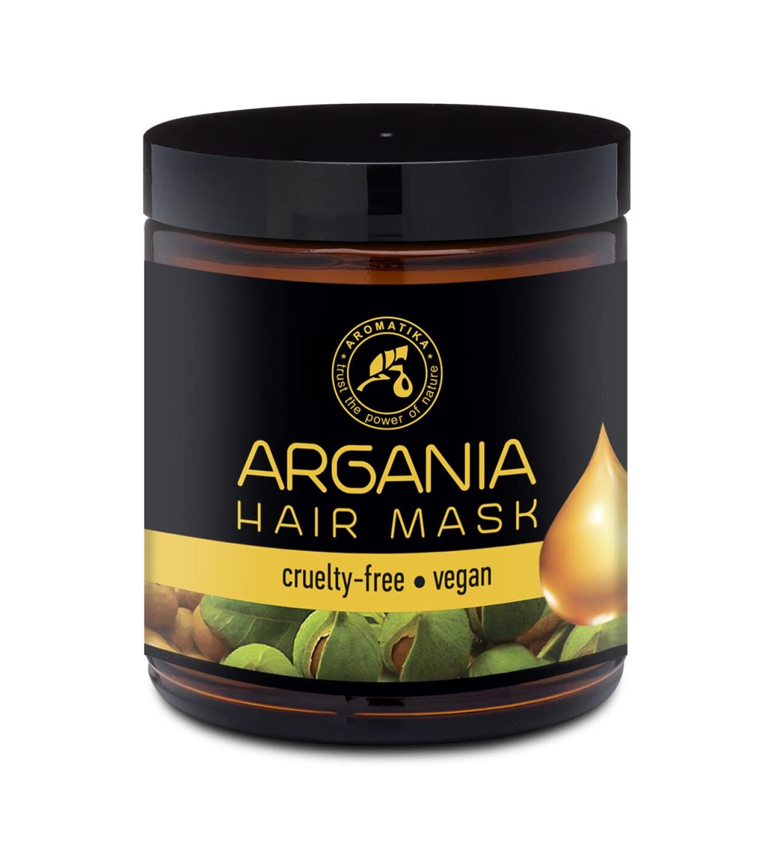 AROMATIKA Argan Hair Mask 8.45 Oz - Restorative Formula with Natural Argan & Coconut Oil - For All Hair Types - Paraben & Dye Free - Buy Online on GoSupps.com