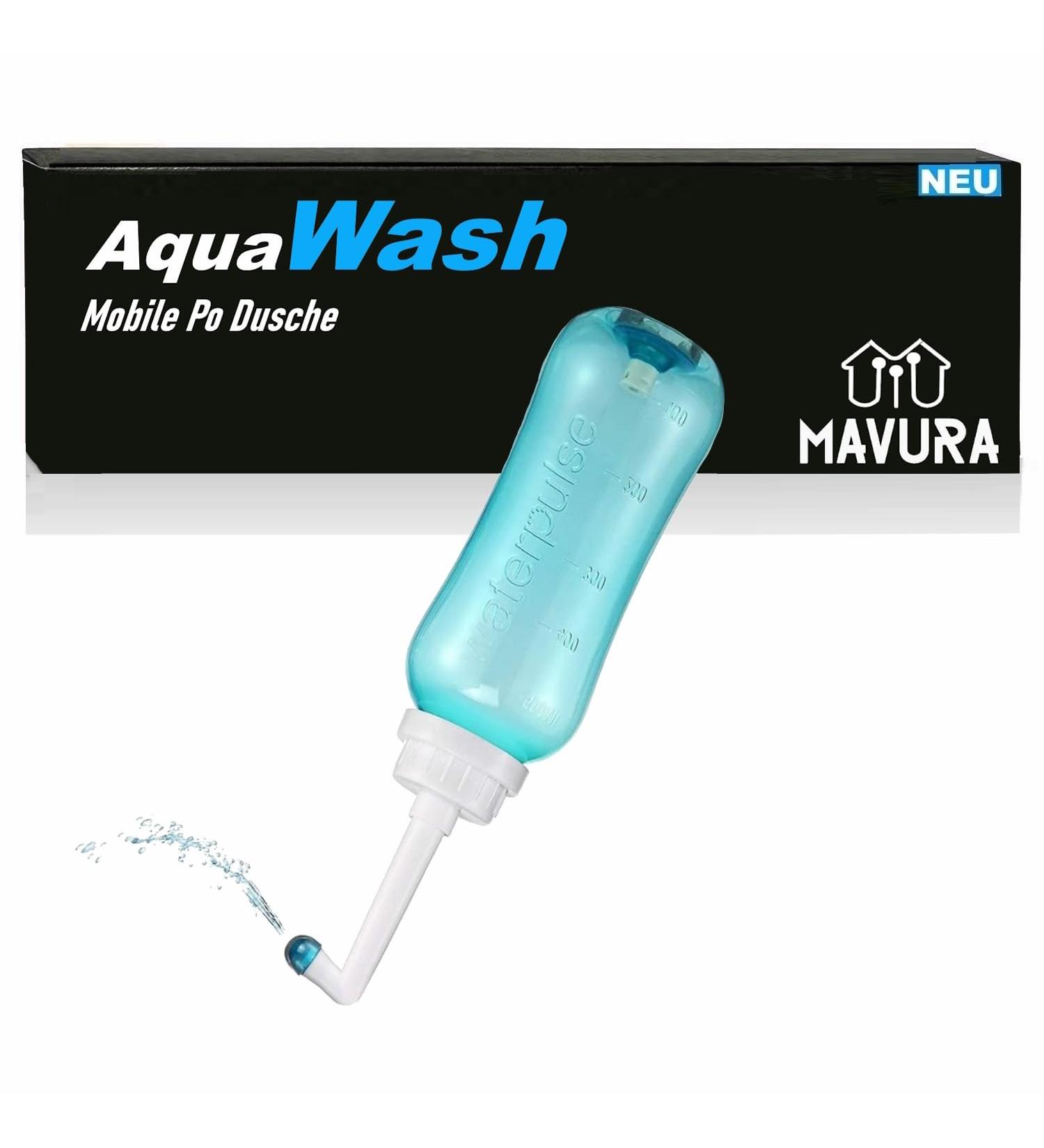 Aquawash Portable Premium Bidet - Mobile Podusche for Intimate Hygiene & Hemorrhoid Relief | 500ml Shower Solution - Buy Online on GoSupps.com