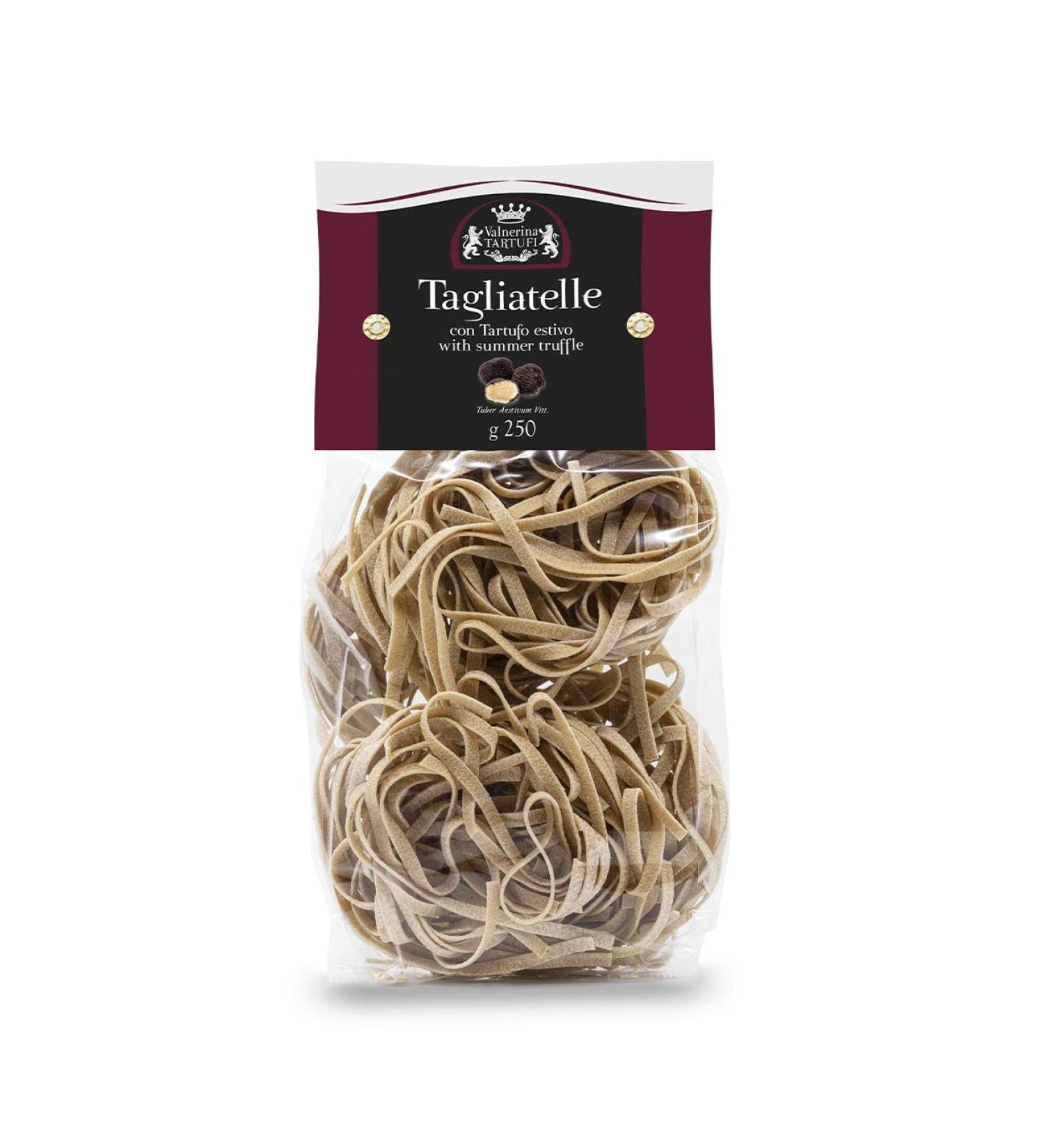 Valnerina Tartufi Italian Summer Black Truffle Tagliatelle Pasta | Long Egg Pasta | Pack 250 gr. - Buy Online on GoSupps.com
