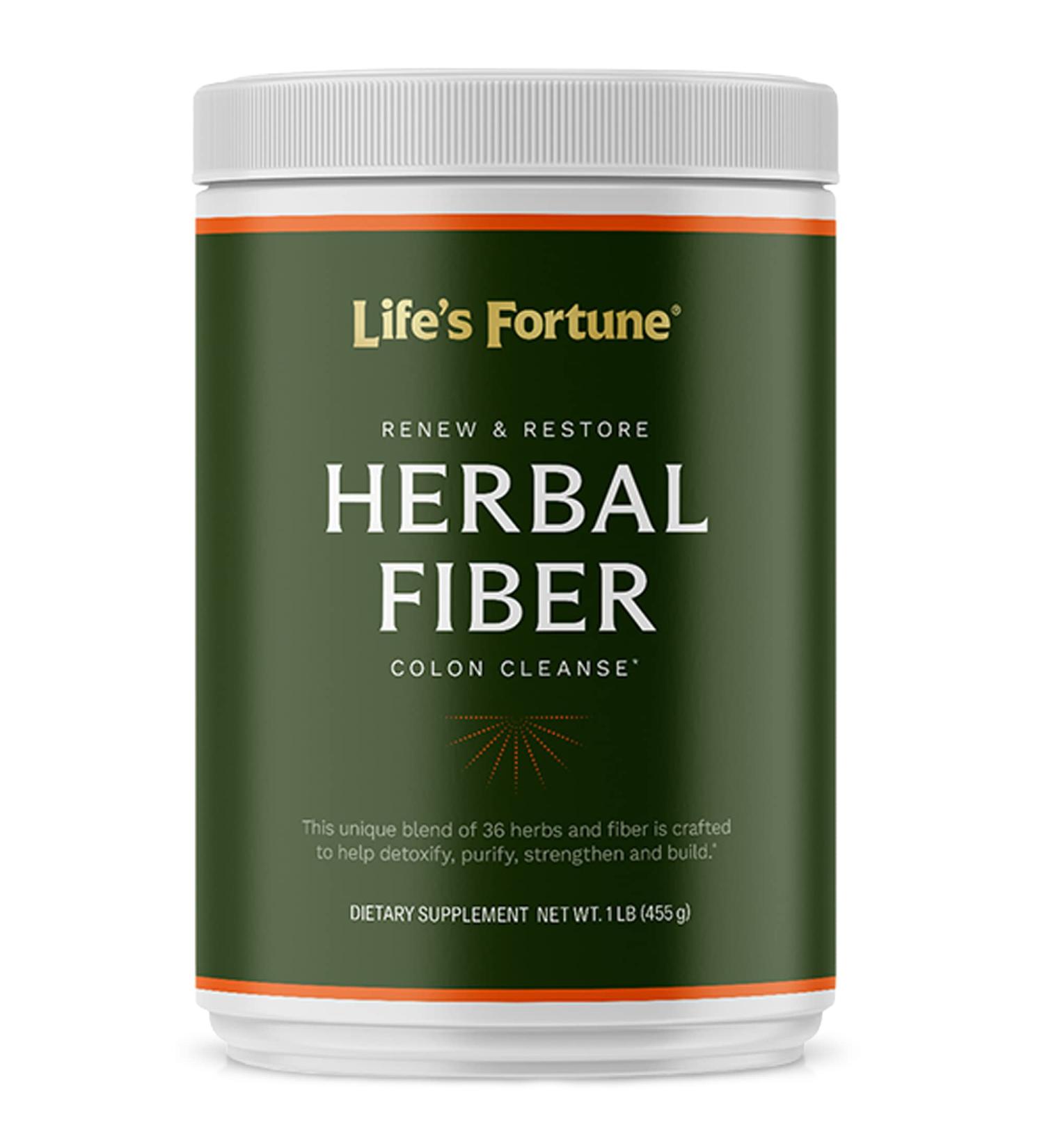 Buy Life's Fortune Organic 100% Natural Herbal Fiber Powder - Gut Health Supplement with Apple Fiber Non-GMO Soy & Gluten-Free - 455g (50 Servings) - International Shipping Available - Buy Online on GoSupps.com