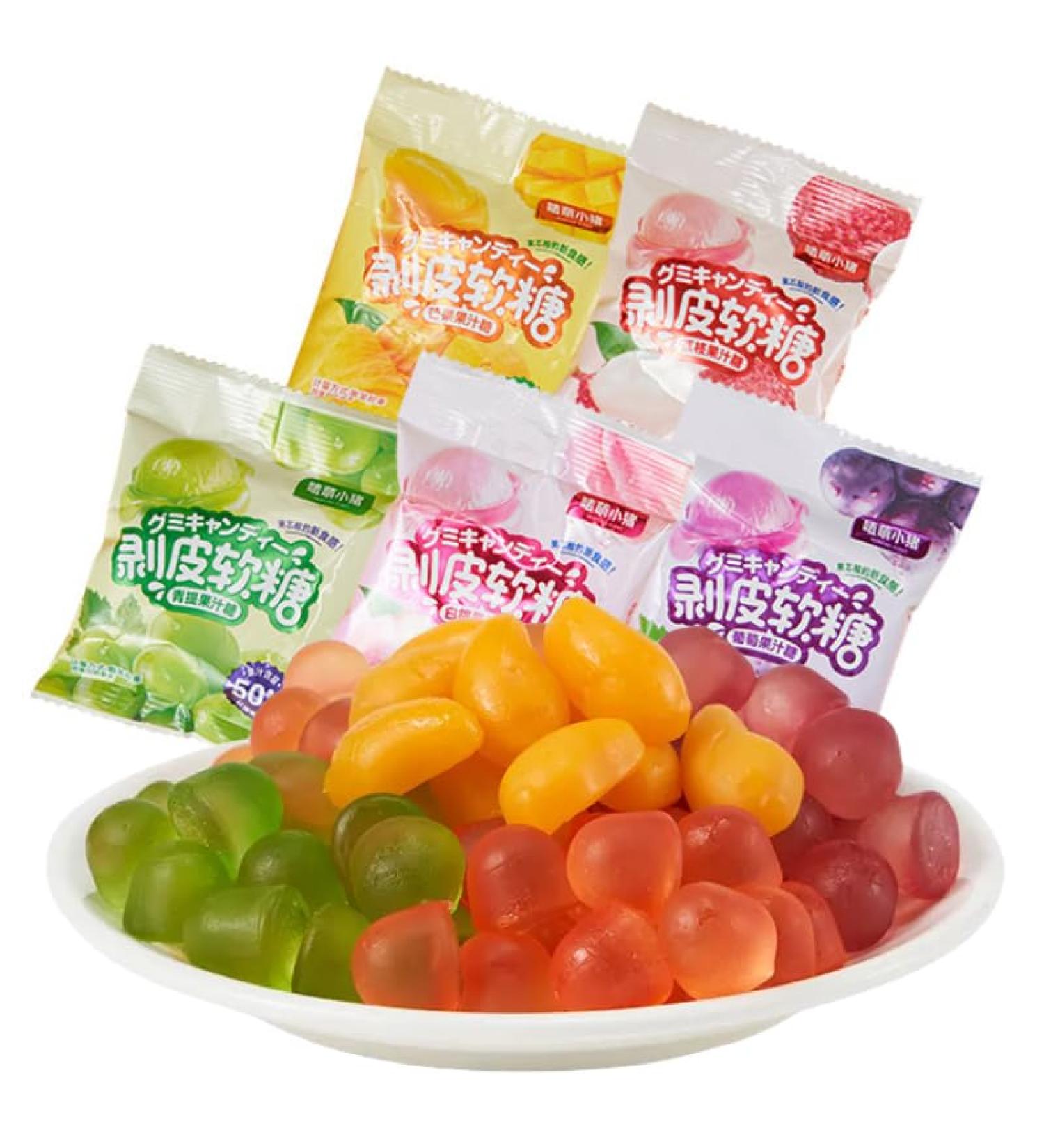 5 flavors Peeling fruit juice fudge 50% Juice Content gummy candy white peach Peeling Fruit Fudge Mango gummies grape Litchi sugar soft candy Toffee Healthy Candy Snacks Chinese Snacks gift (10bag) - Buy Online on GoSupps.com
