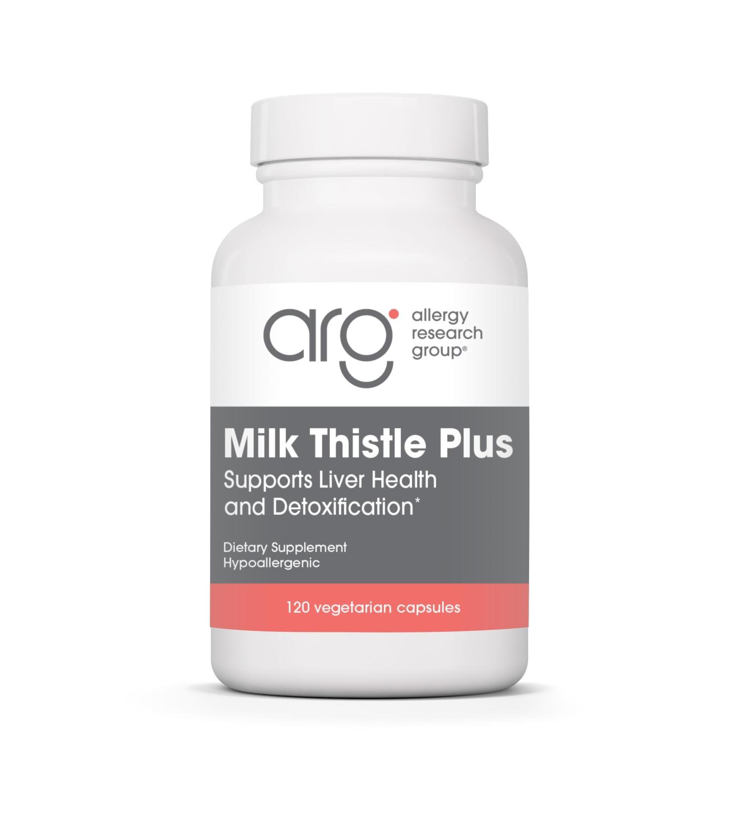 Allergy Research Group Milk Thistle Plus Supplement - Liver Health Support Milk Thistle Dandelion Detox Cleanse Vegetarian Capsules - 120 Count - Buy Online on GoSupps.com