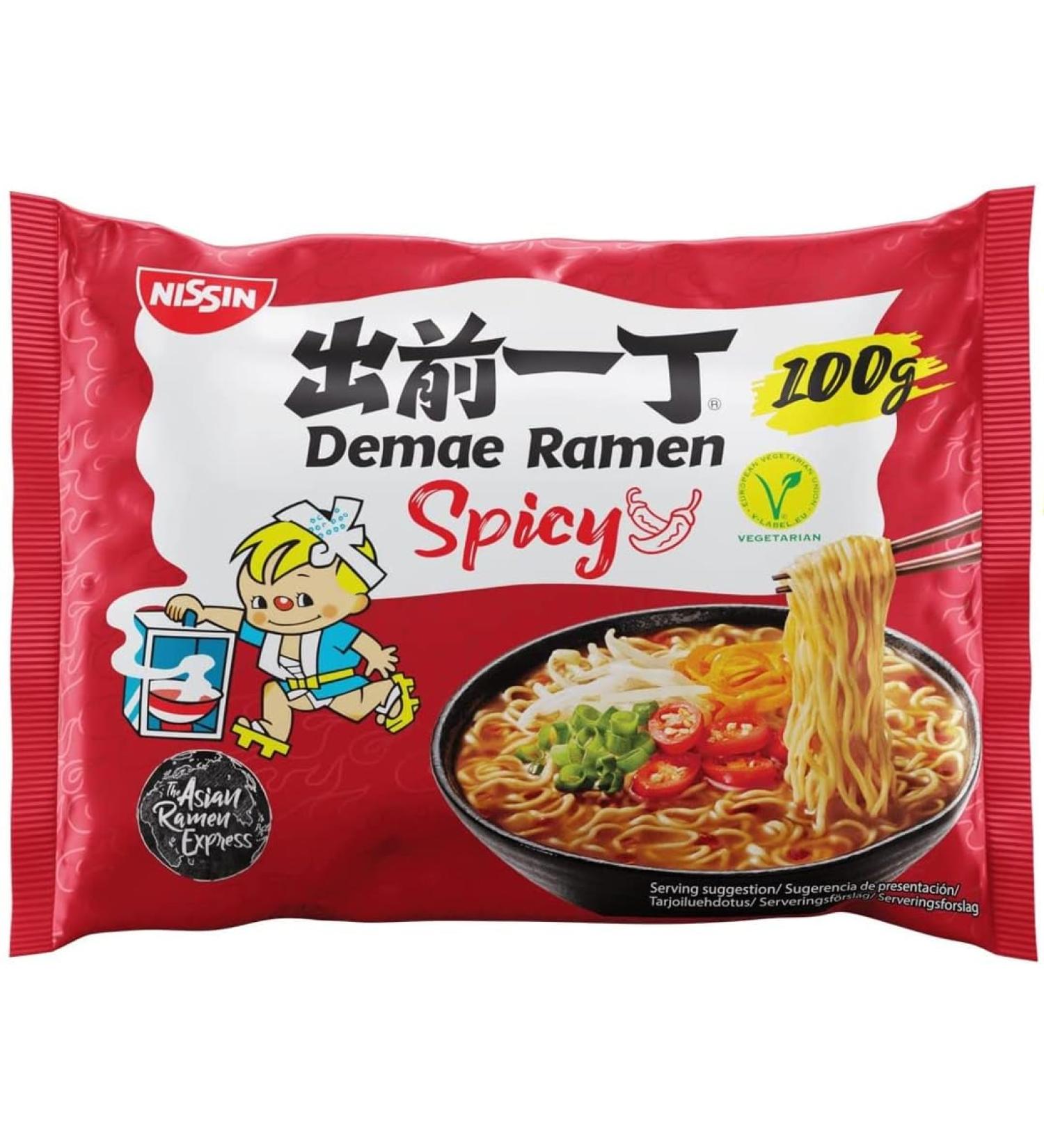 Nissin Demae Ramen Spicy 10x100g - Buy Online on GoSupps.com