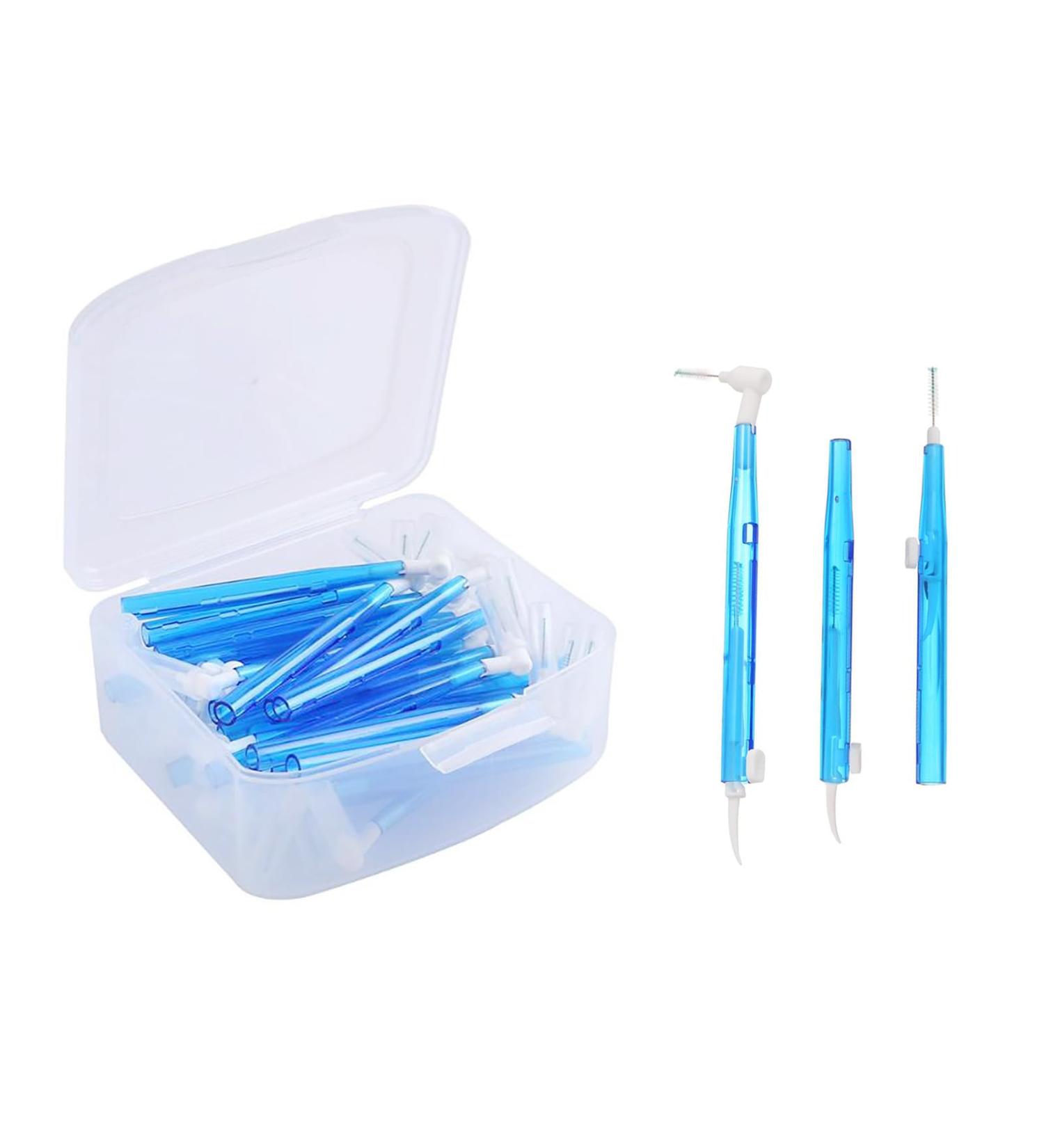 FYZB 3-in-1 Push-Pull Interdental Brush - Double Head for Braces & Oral Care | 35pcs Interdental Toothpicks - Buy Online on GoSupps.com