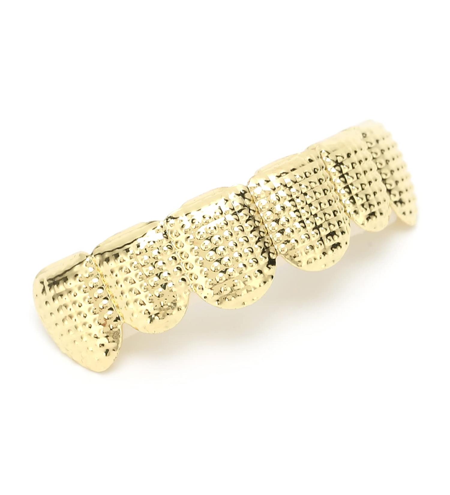 Hip Hop Teeth Grillz Removable Rapper Costume Teeth Jewelry and Accessories Hip Hop Hollow Tooth Durable for Women Men Gift for Halloween for Party Photo(Gold) - Buy Online on GoSupps.com