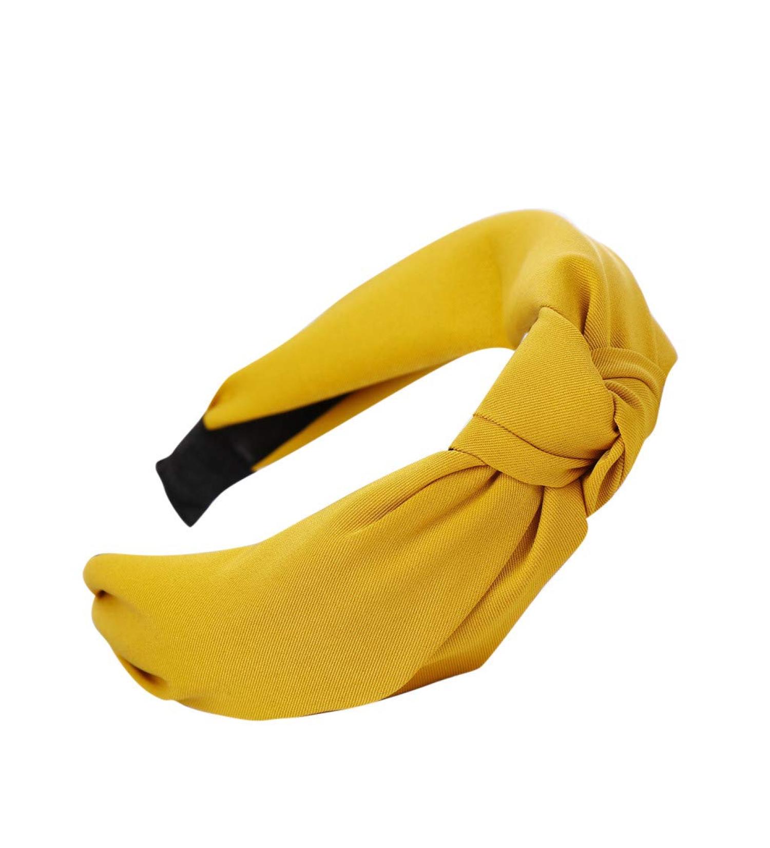 Women's Fashion Hair Headband - Elegant Yellow Wide Knot Strap | Simple & Sweet YWLink - Buy Online on GoSupps.com