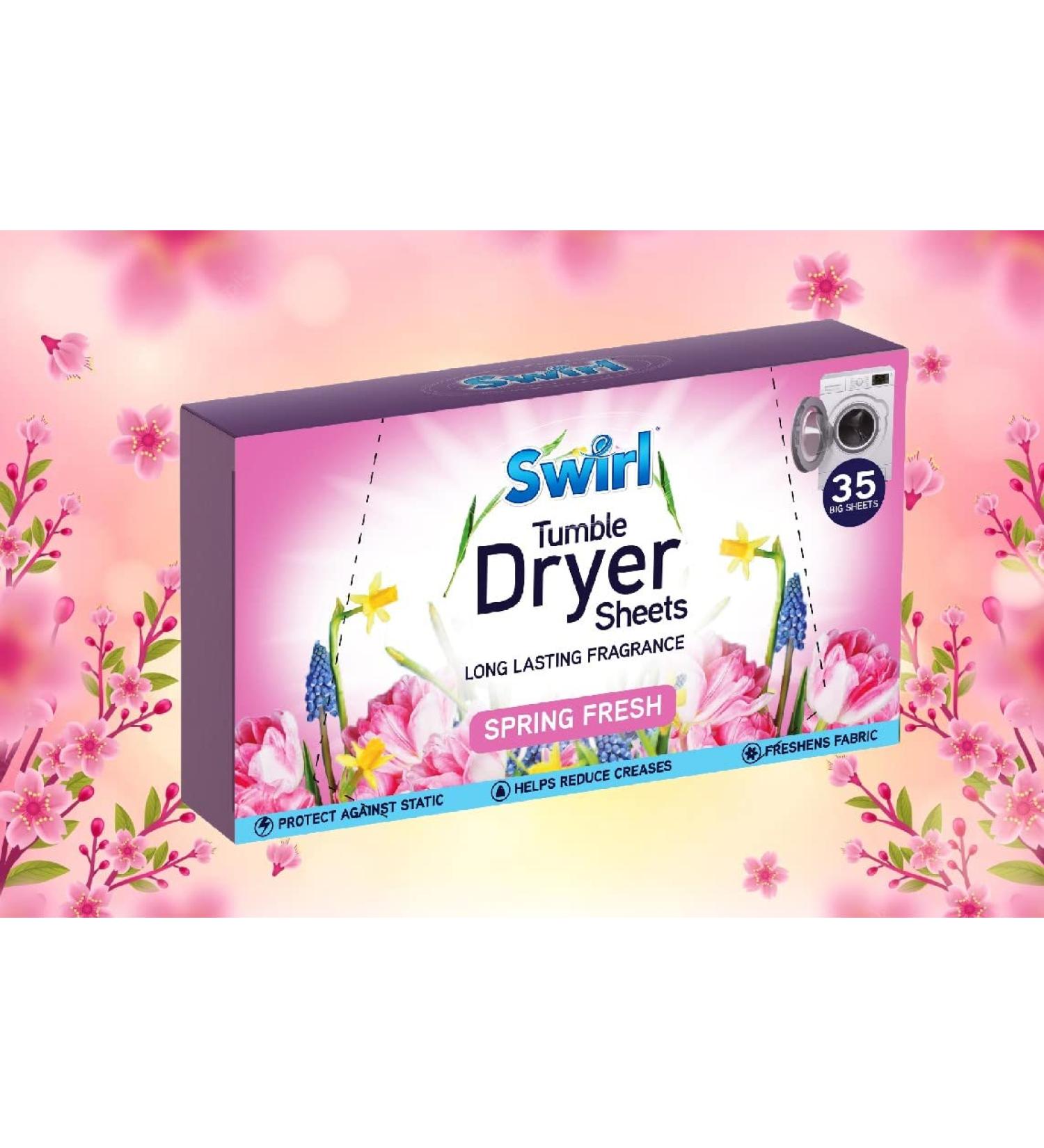 Spring Fresh Tumble Dryer Sheets Pack Of 35 Fabric Conditioner Laundry Aid Anti Static Sheets - Buy Online on GoSupps.com