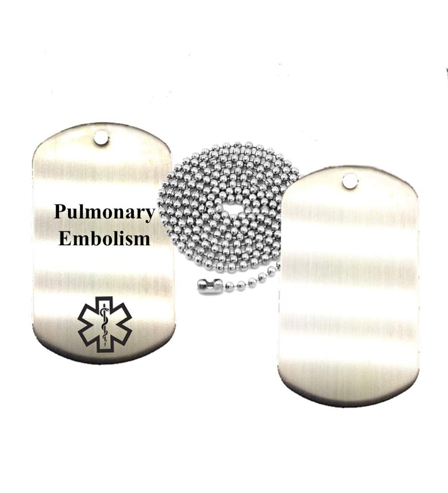 Pulmonary Embolism Stainless Steel Medical Alert ID Dog Tag Pendant | International Shipping Available - Buy Online on GoSupps.com
