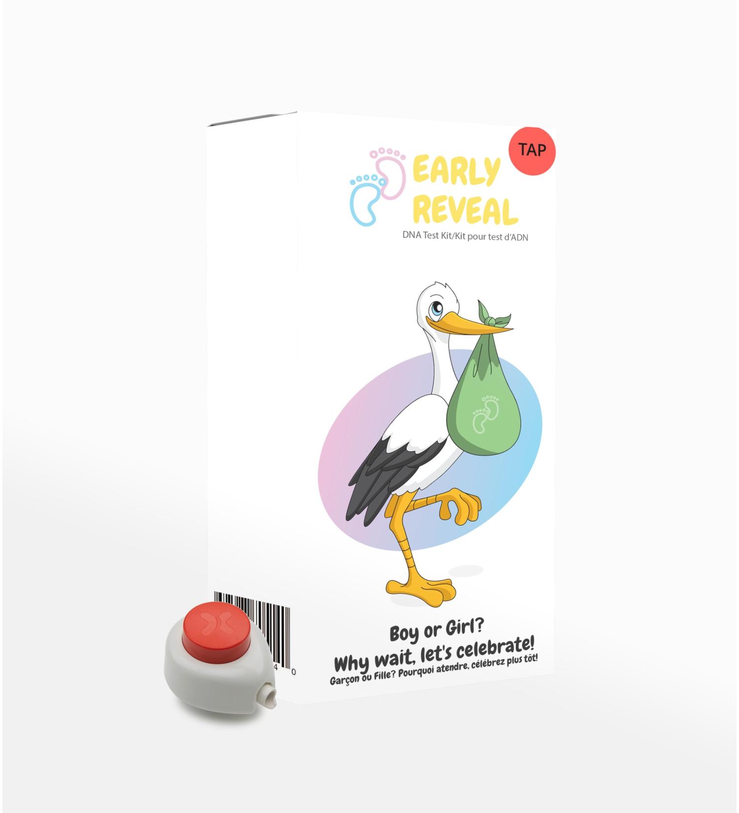 EarlyReveal Tap DNA Test Kit - Painless and Needle-Free Early Gender Detection - Fastest Results in Canada - Test as Early as 7 Weeks Pregnant - 99% Accurate - 100% Painless - Buy Online on GoSupps.com