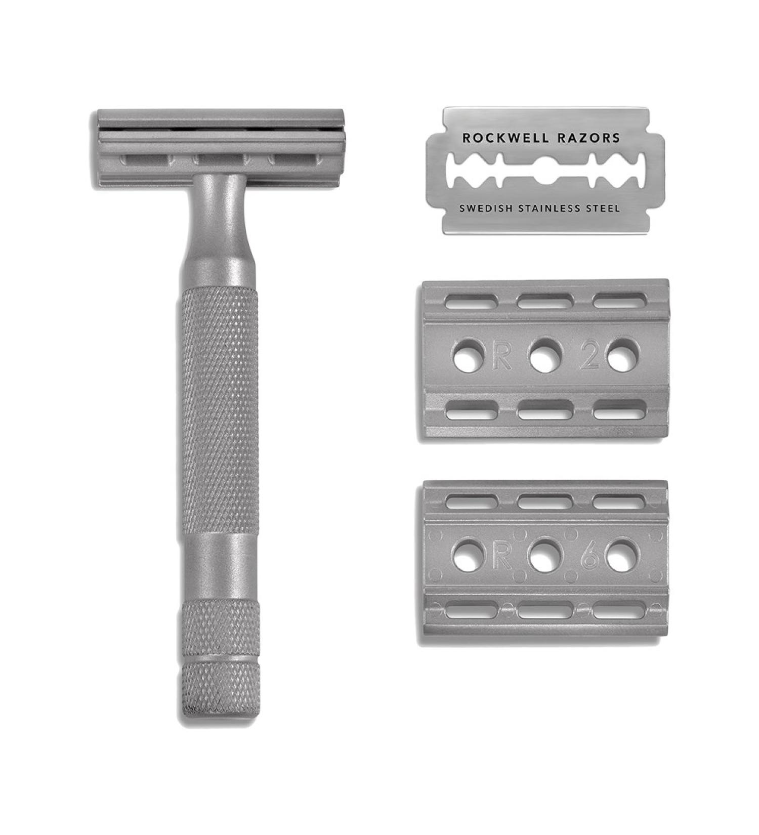 Rockwell 6S Adjustable Safety Razor - Premium Stainless Steel Grey | 1 Piece Pack for Perfect Shaving Experience - Buy Online on GoSupps.com
