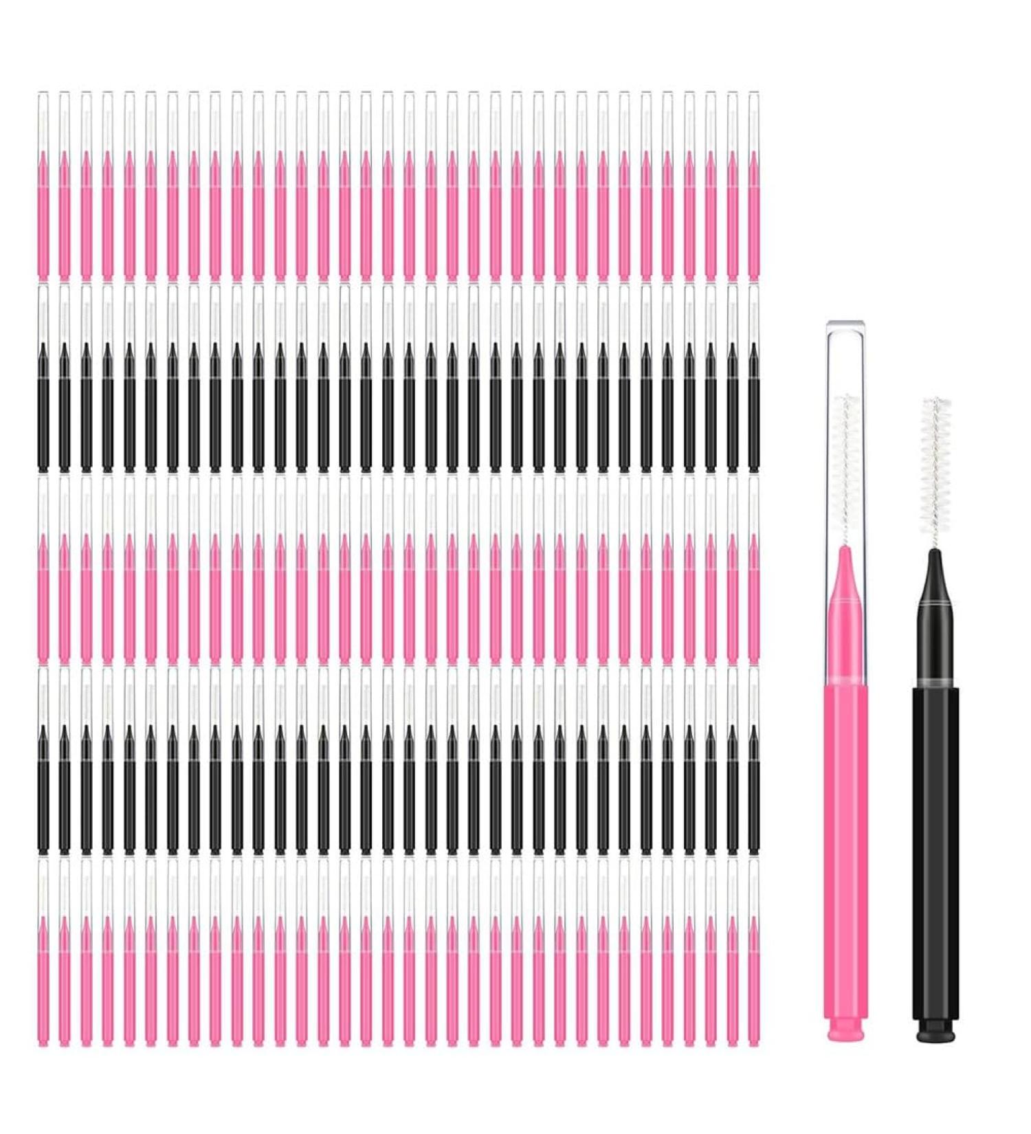 Viodmss Set of 150 Mini Eyebrow Brushes with Caps for Brow Lamination and Eyelash Lifting Tools - Buy Online on GoSupps.com