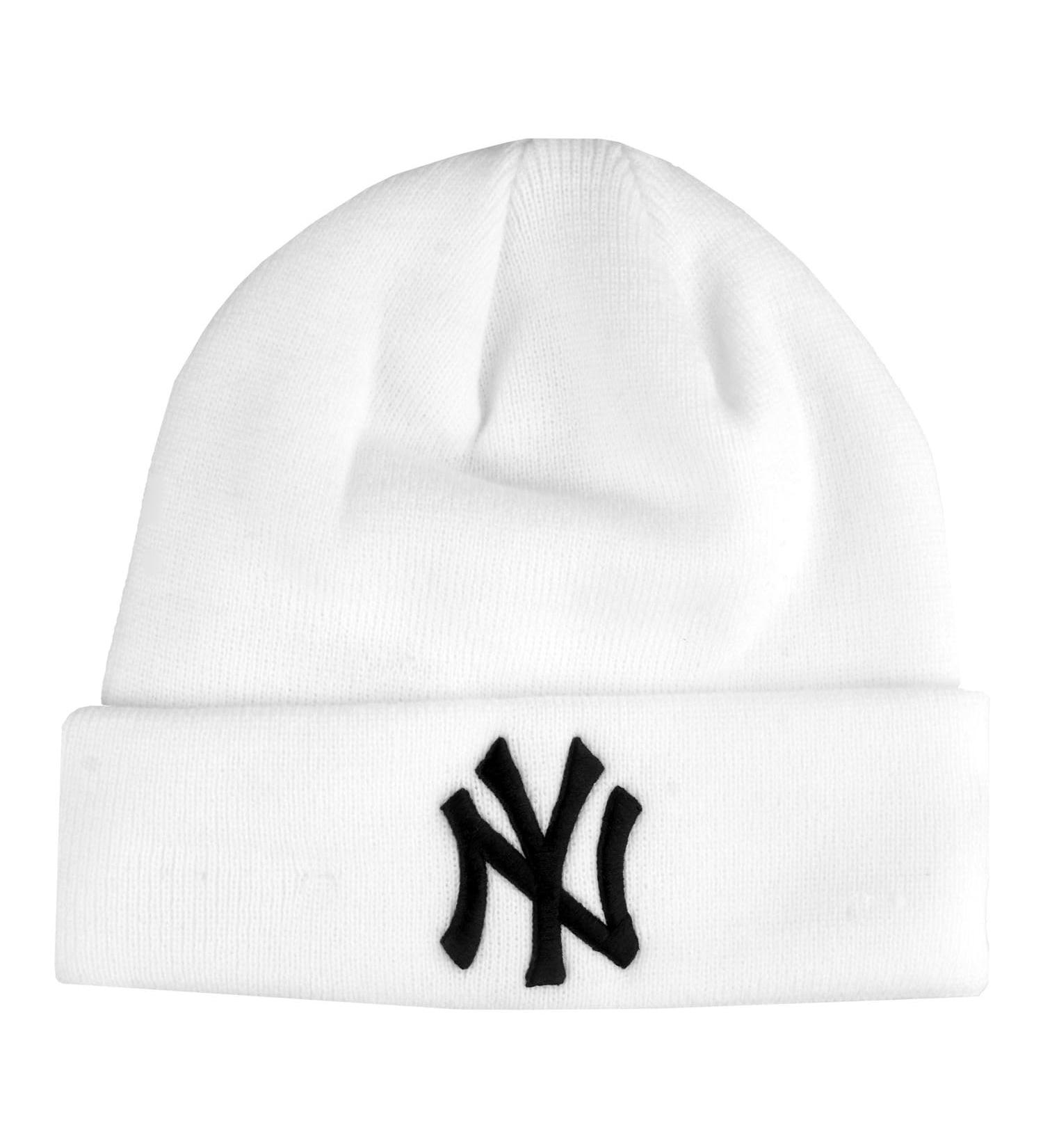 New Era Winter Hat Cuff Beanie - White New York Yankees Cap for Men & Women | Shop Stylish Winter Headwear Online - Buy Online on GoSupps.com