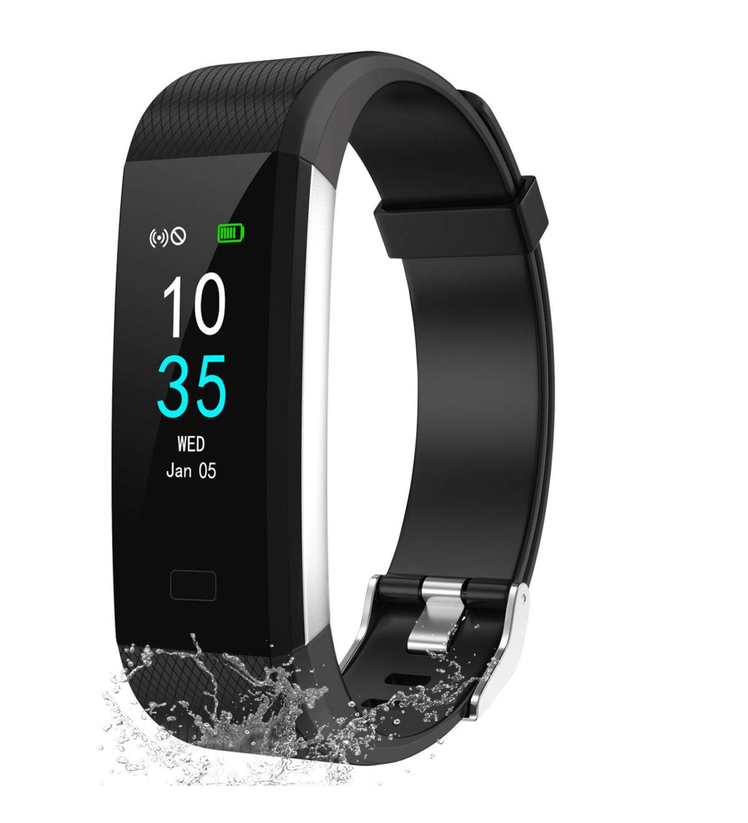 LEBEXY Fitness Bracelet Waterproof | Smartwatch Fitness Tracker with Pedometer | S1 Version (Black) - International Shipping Available - Buy Online on GoSupps.com