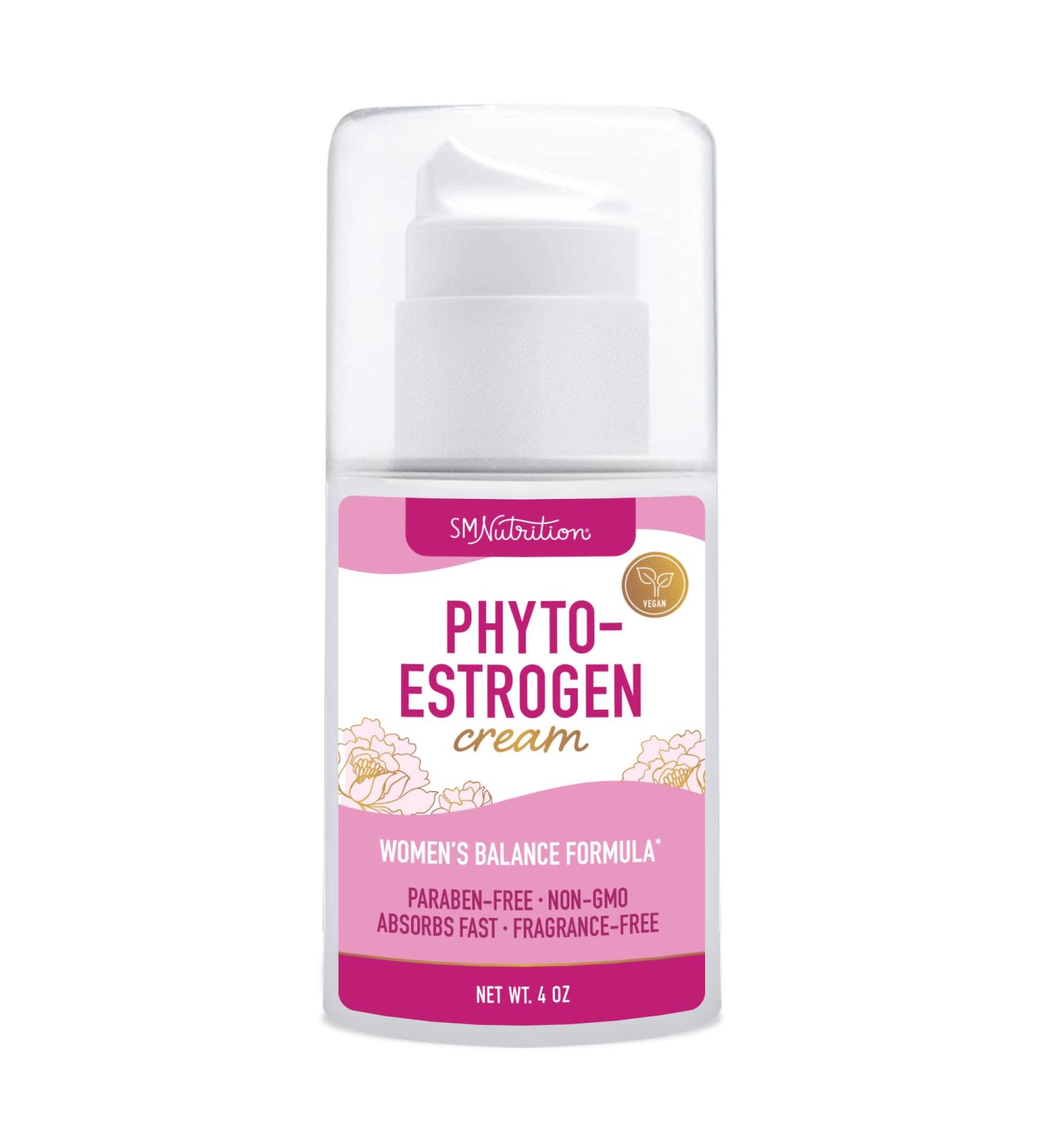 Plant Based Phyto Estrogen Cream for Women | Menopause & Menstrual Support | Wild Yam, Black Cohosh, Dong Quai & Red Clover | 96 Servings | 4oz Pump - Buy Online on GoSupps.com