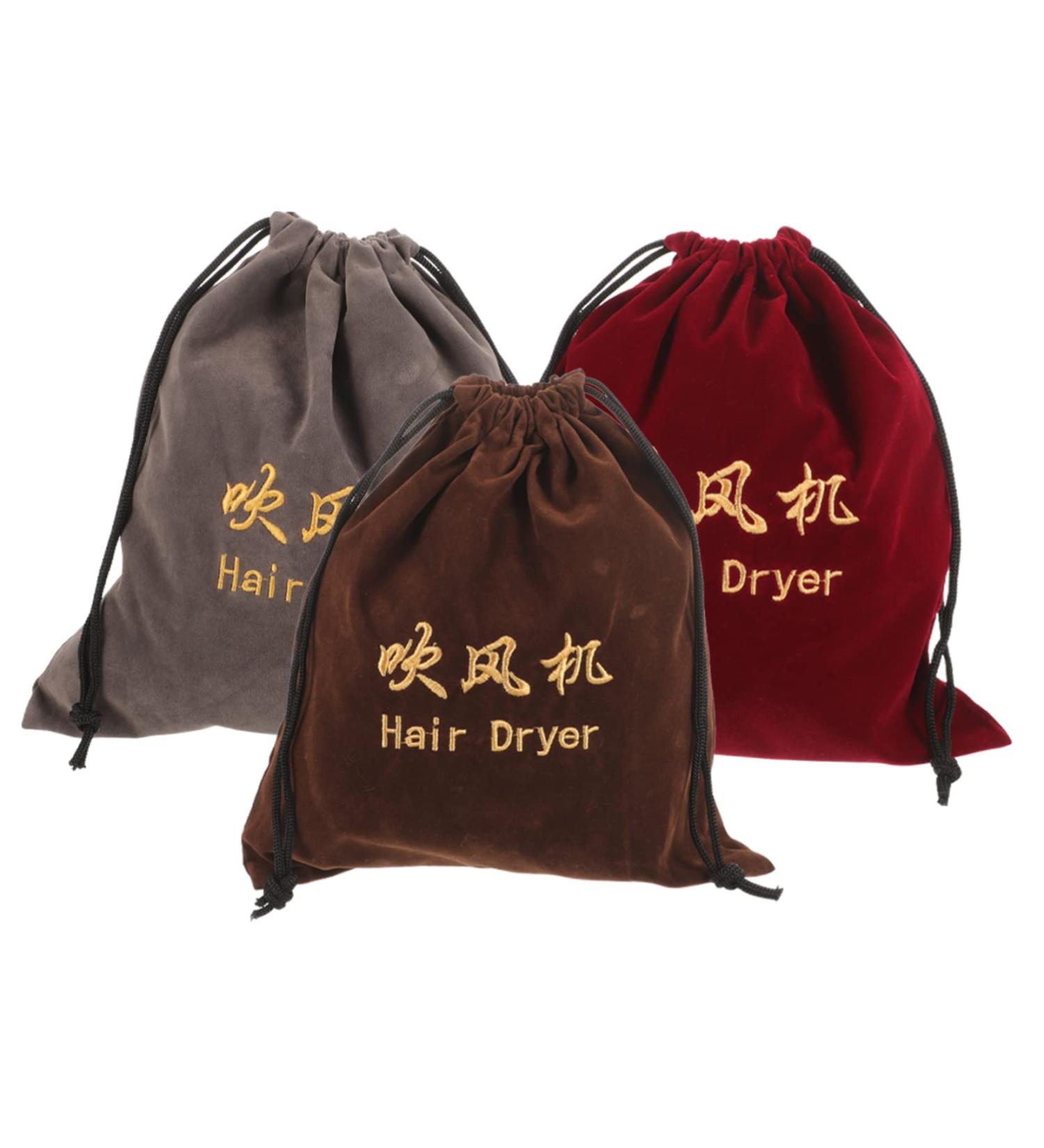 FOYTOKI 3 Pcs Hair Dryer Storage Bag Travel Hair Drawstring Bag Hair Accessory Bags Hair Dryer Pouch Fabric - Buy Online on GoSupps.com