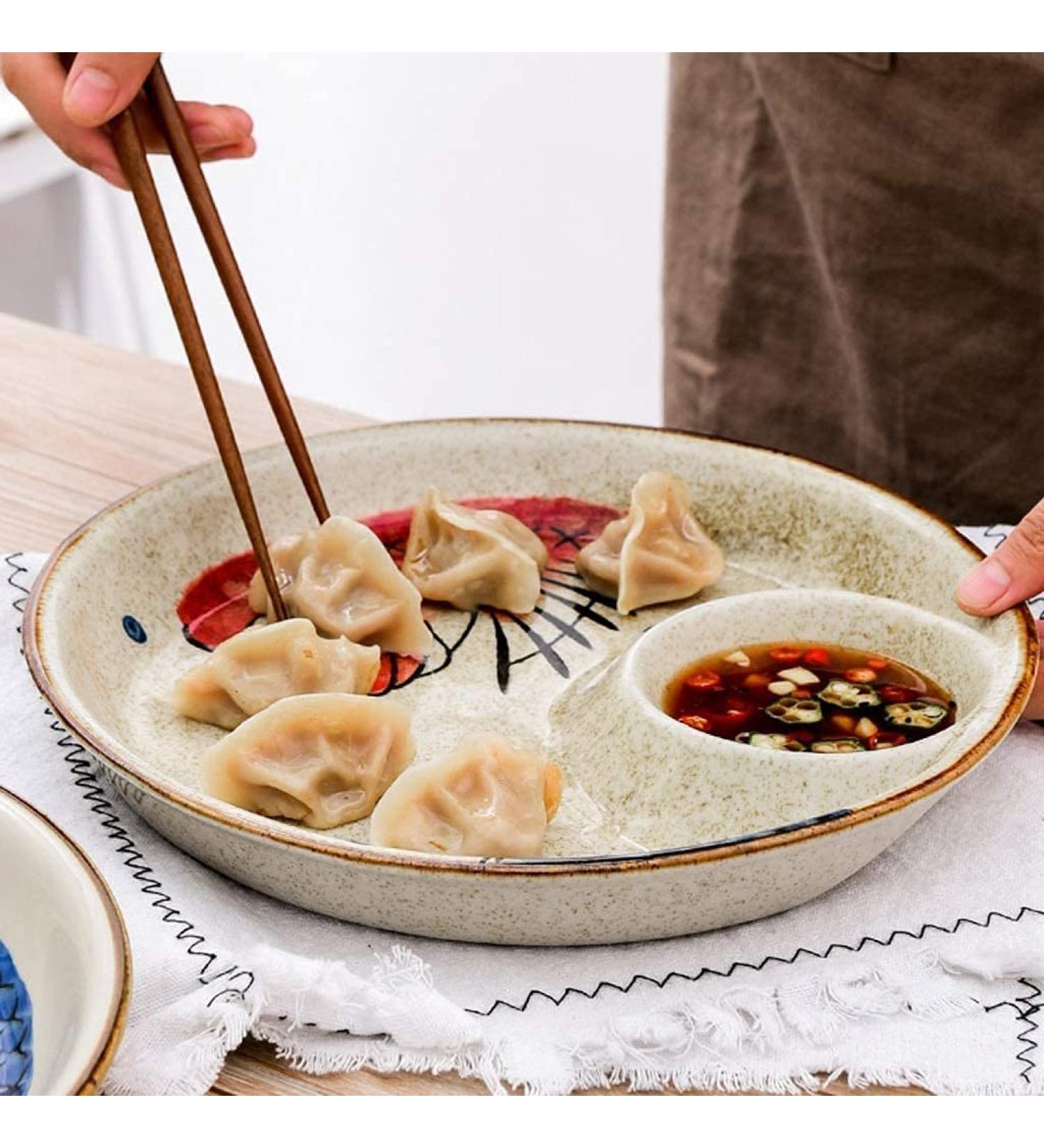 Bowl Creative Ceramic Breakfast Plate 10 Inch Salad Plate Snack Dish Deep Plate Dinner Plate Japanese Style Hand Drawn Tableware Kitchenware - Buy Online on GoSupps.com