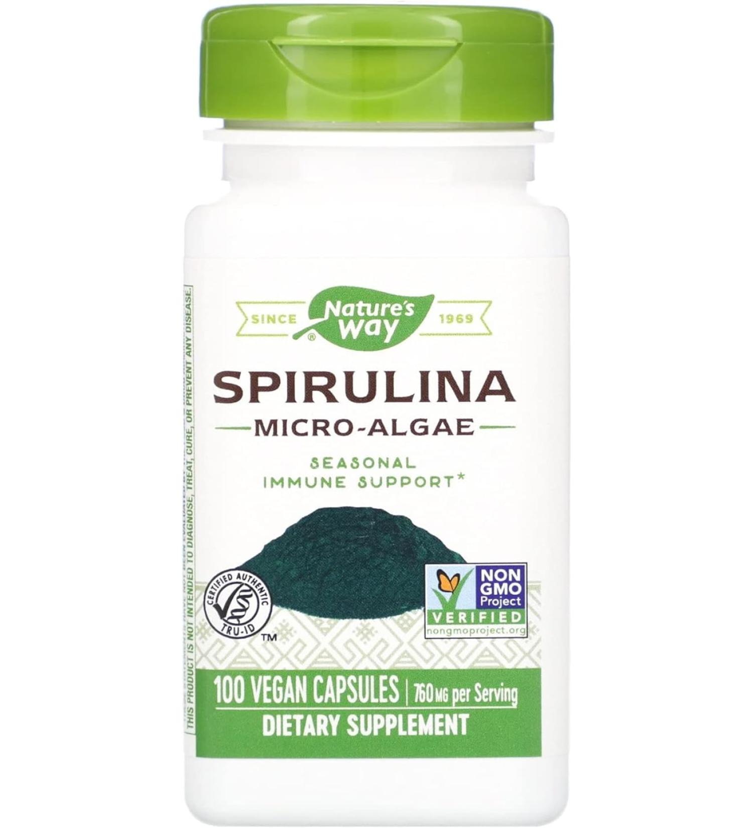 Nature's Way Spirulina / 100 Veg Caps - Buy Online on GoSupps.com