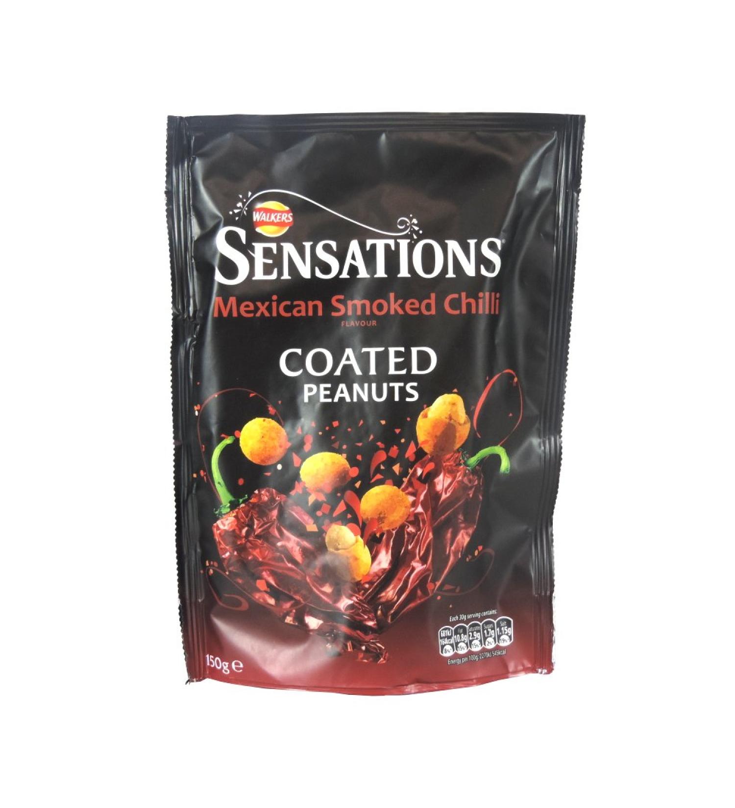 Walkers - Sensations - Mexican Smoked Chilli - Coated Peanuts - 150g