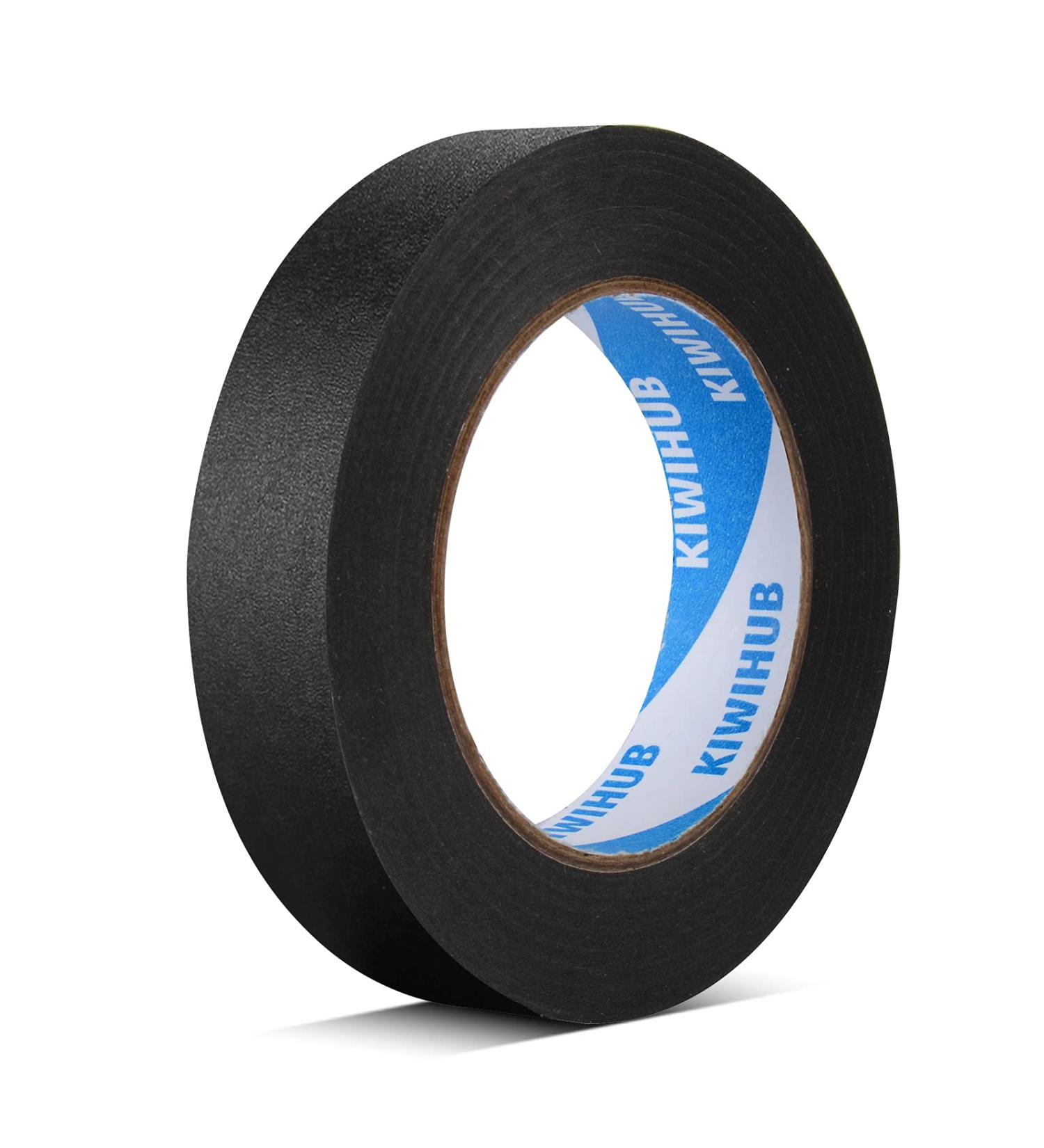 KIWIHUB Black Painters Tape 1 inch x 60 Yards - Medium Adhesive Masking Tape for Painting Labeling DIY Crafting Decoration and School Projects 1  60 yards Black 1 - Buy Online on GoSupps.com