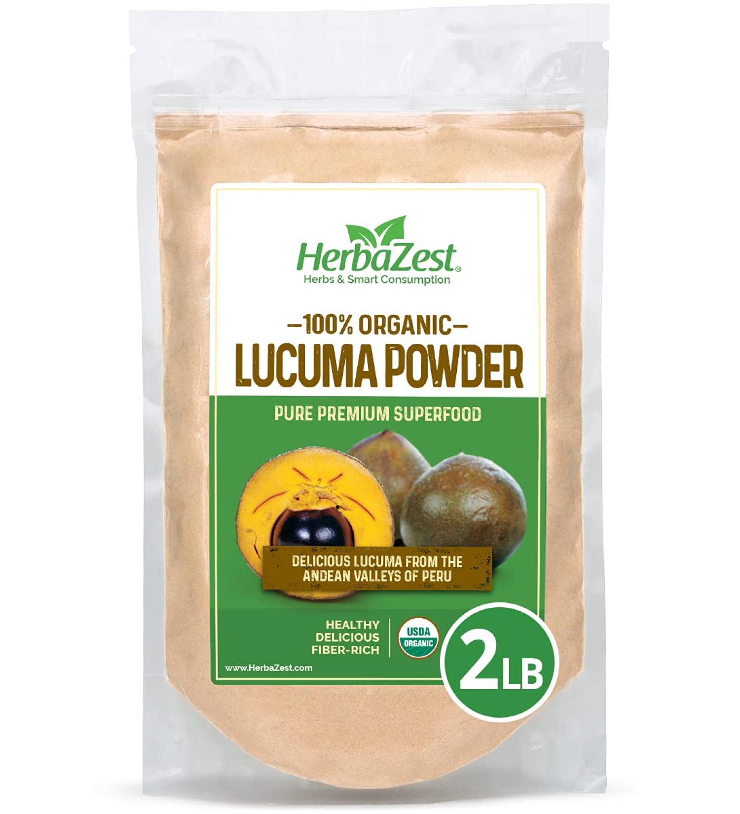 Organic Lucuma Powder 2LB - Vegan & USDA Certified - Fiber-Rich Superfood for Smoothies, Baked Goods, Ice Cream & More - Buy Online on GoSupps.com
