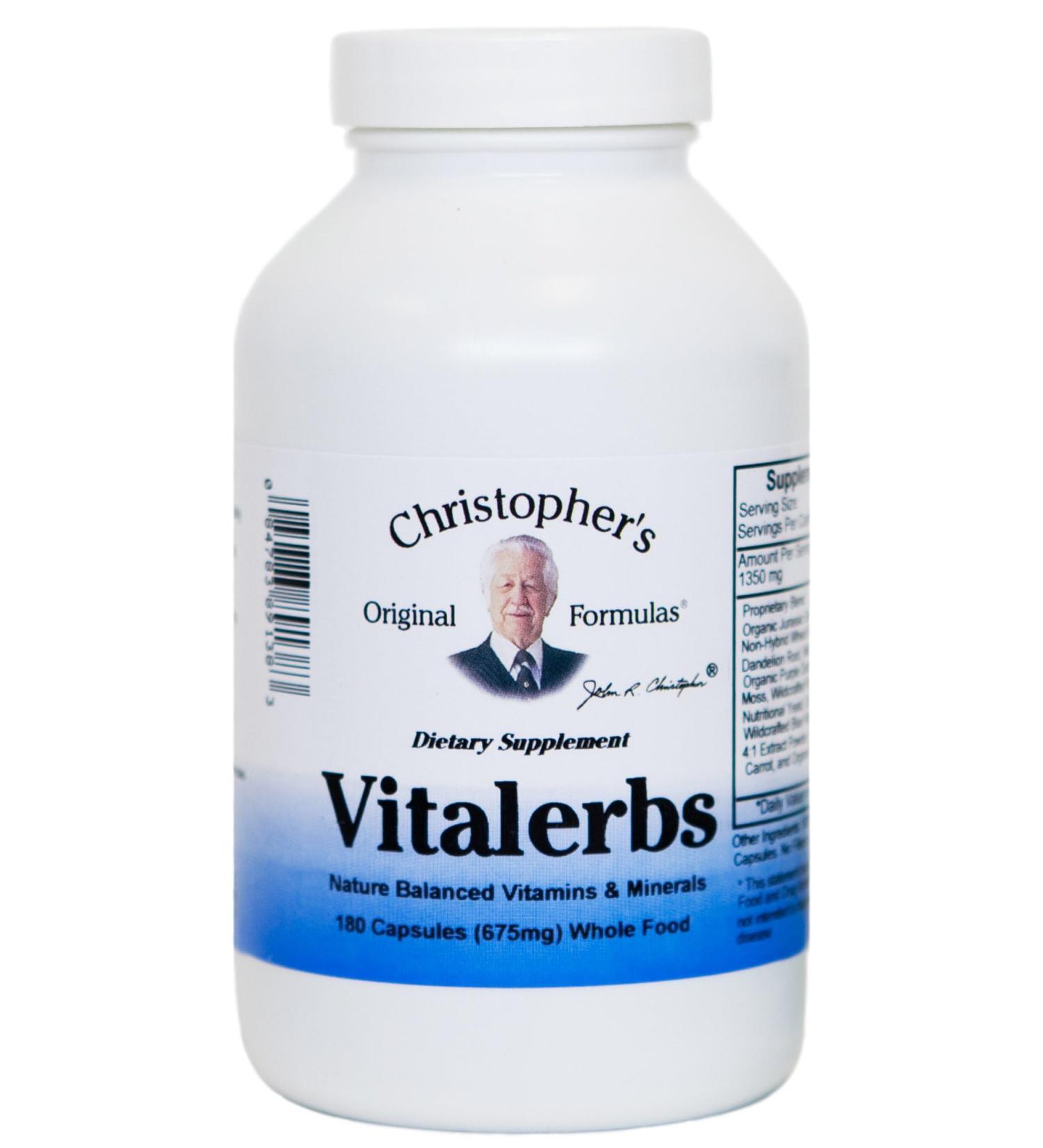 Christopher's Original Formulas Vitalerbs Nutrient-Rich Herbal Supplement 180 Veg Caps