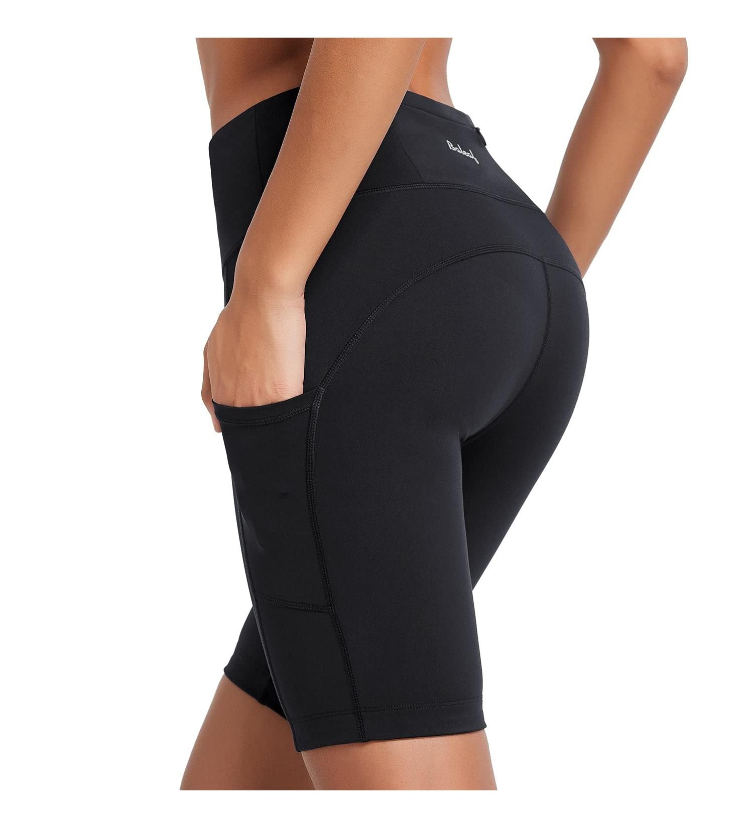 BALEAF Women's 9 High Waisted Biker Shorts with Side Pockets, UPF50+ - Black - Buy Online on GoSupps.com