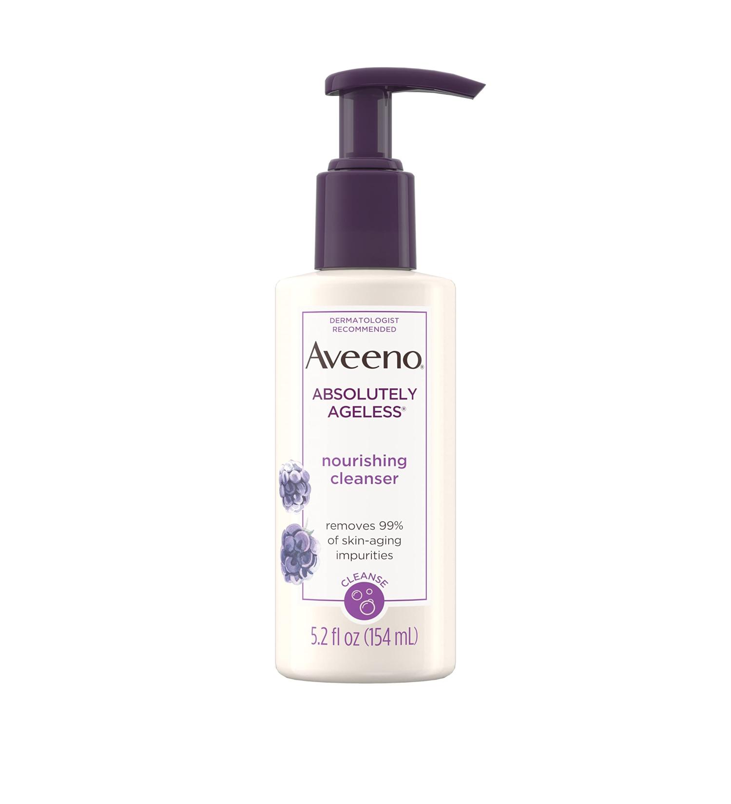Aveeno Absolutely Ageless Nourishing Daily Facial Cleanser - Blackberry Extract - 5.2 fl. oz - Buy Online on GoSupps.com