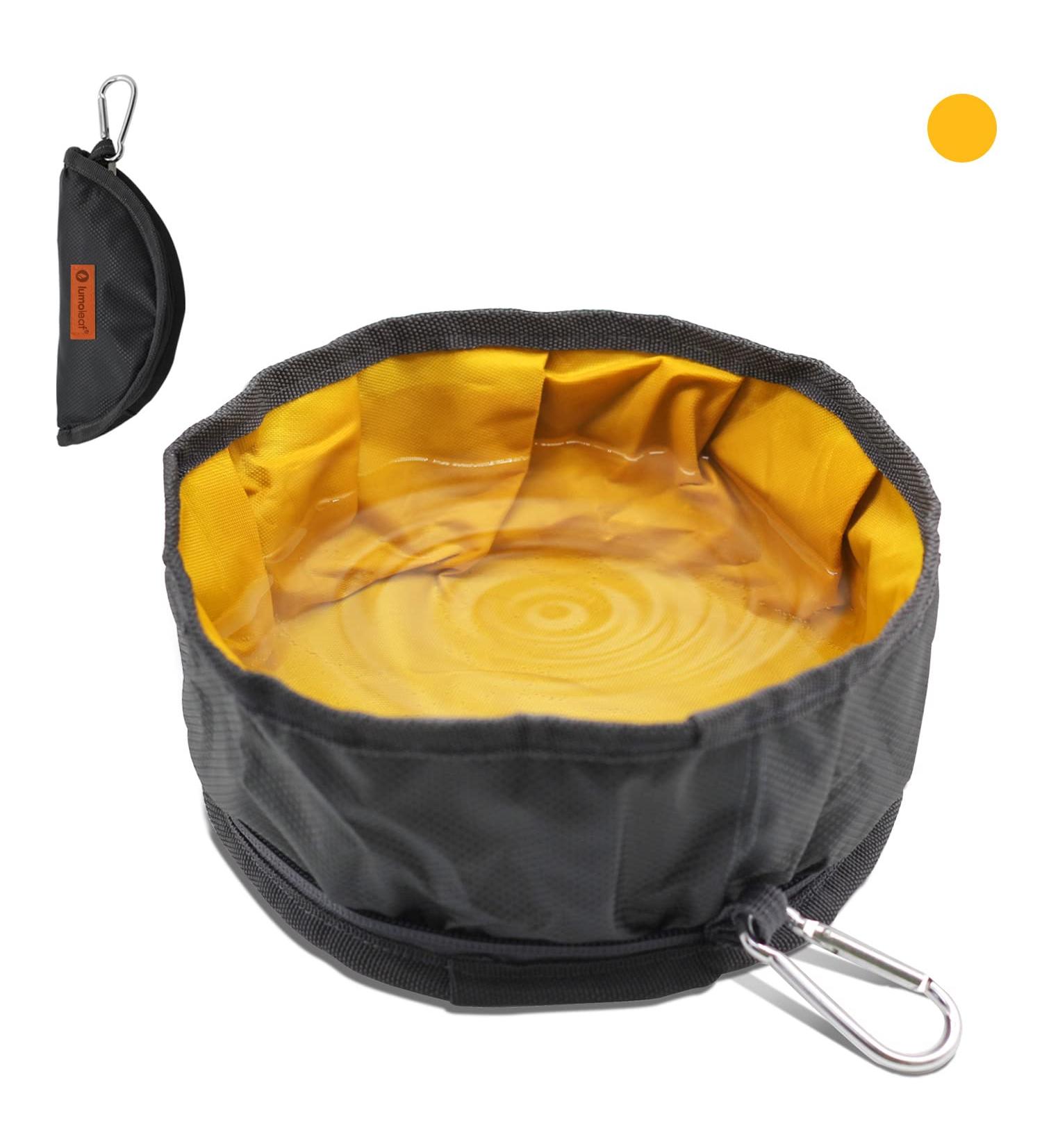 Buy Lumoleaf ReisenApf Portable Dog Water Bowl - 2L Foldable Pet Drinking Trinker - Easy Travel Solution for Dogs - Yellow - Buy Online on GoSupps.com