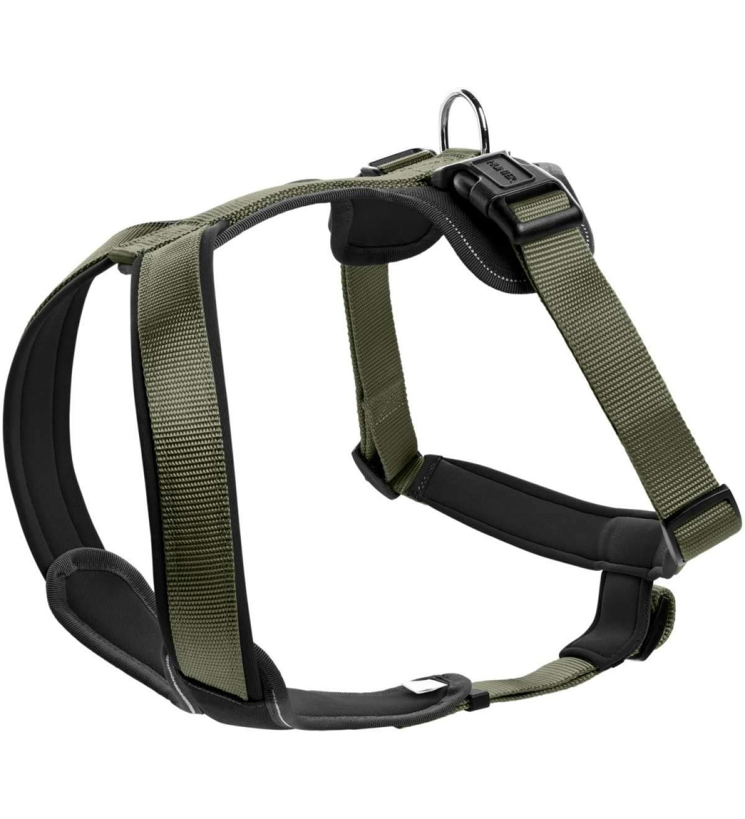 HUNTER NEOPRENE Dog Harness - Padded Nylon Olive/Black Size L (72-91 cm) - Premium Comfort & Durability for International Shipping - Buy Online on GoSupps.com