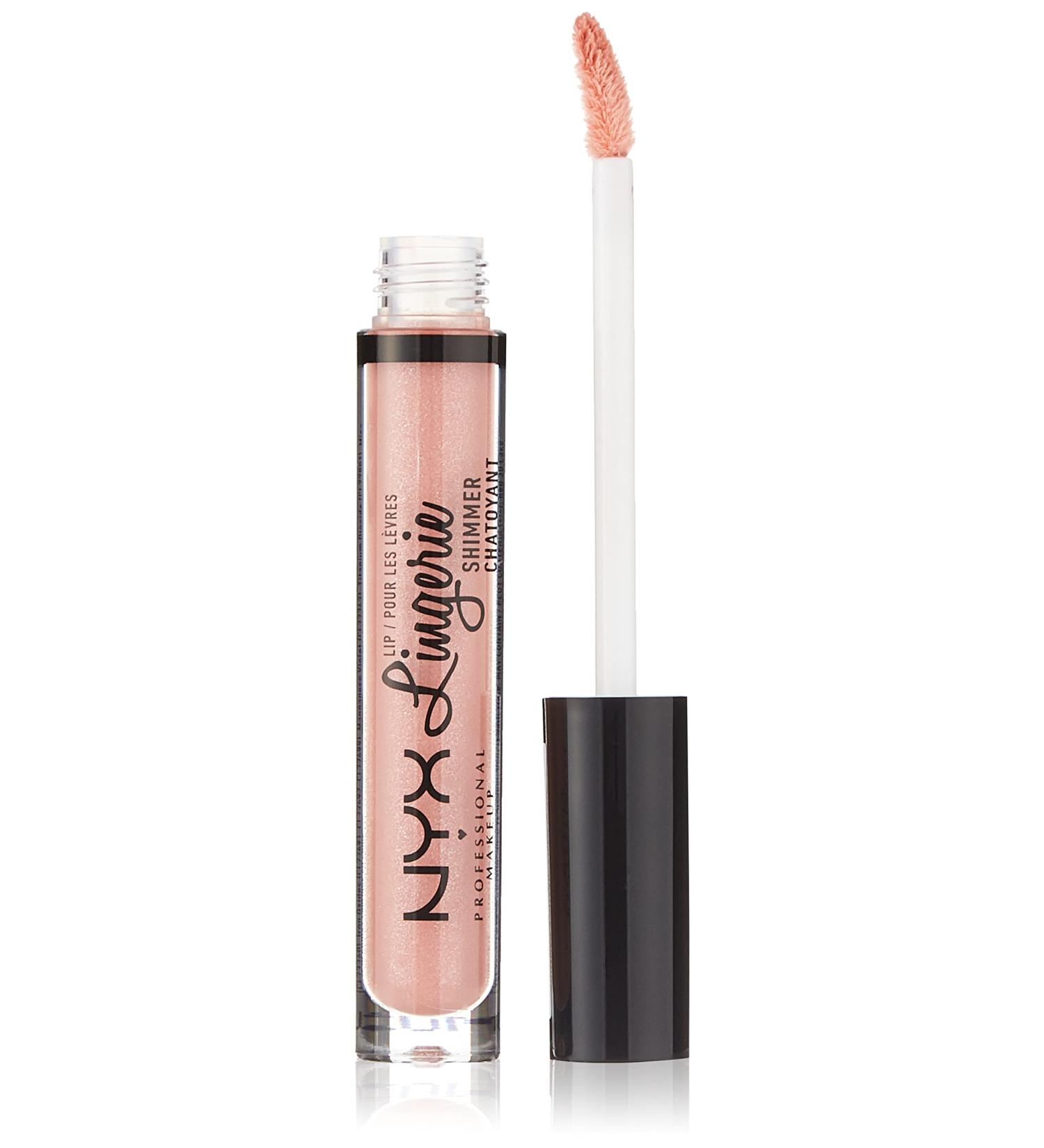 NYX Lip Lingerie Shimmer Lip Gloss in Spirit - Nude Pink Shade, 0.11 oz - Buy Online on GoSupps.com