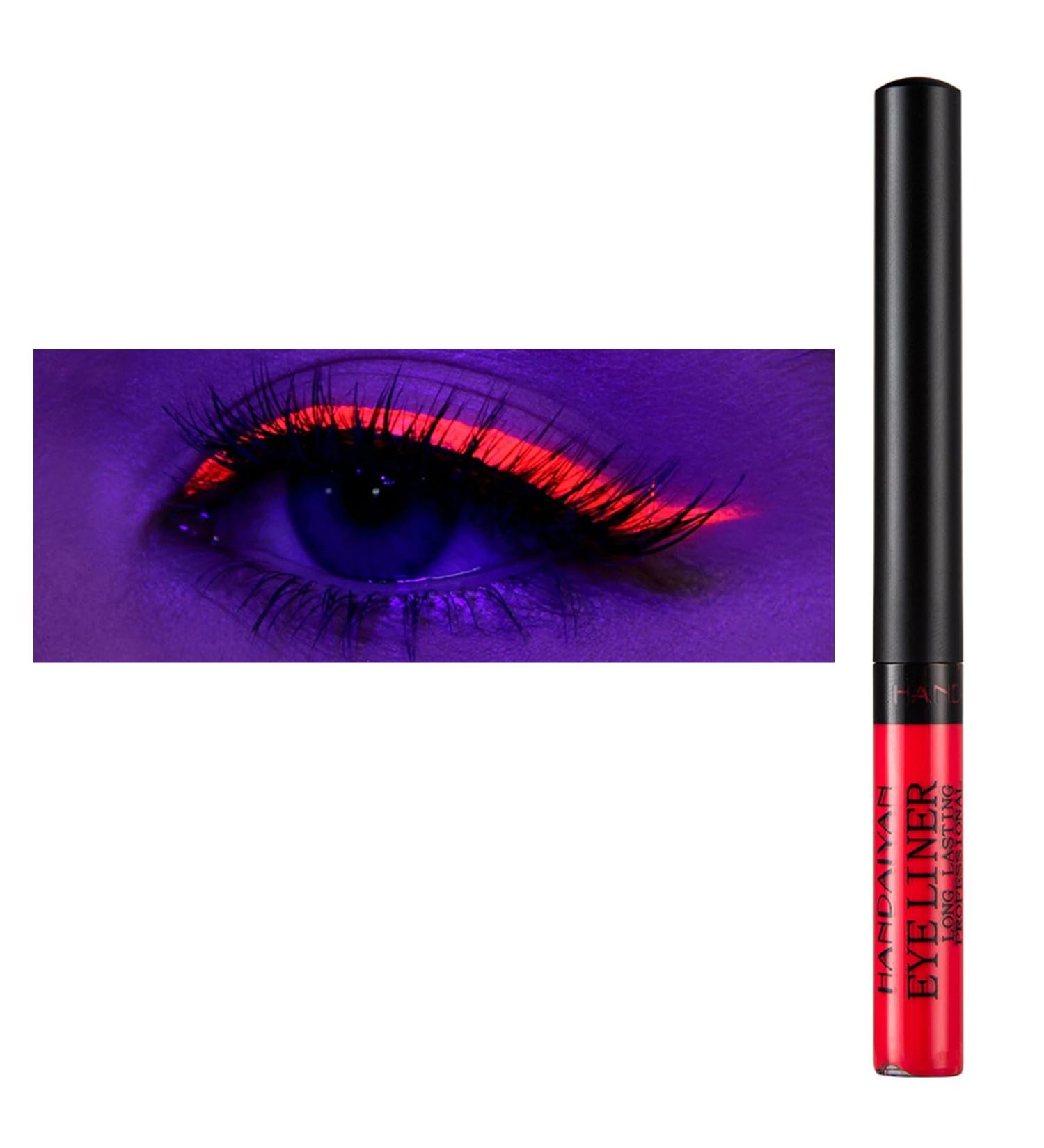 HISUNBEN Matte Liquid Eyeliner Neon Rainbow Colorful Eyeliner Pencil Waterproof Long Lasting Smudgeproof Eye Liners Makeup Gift For Women UV Red - Buy Online on GoSupps.com