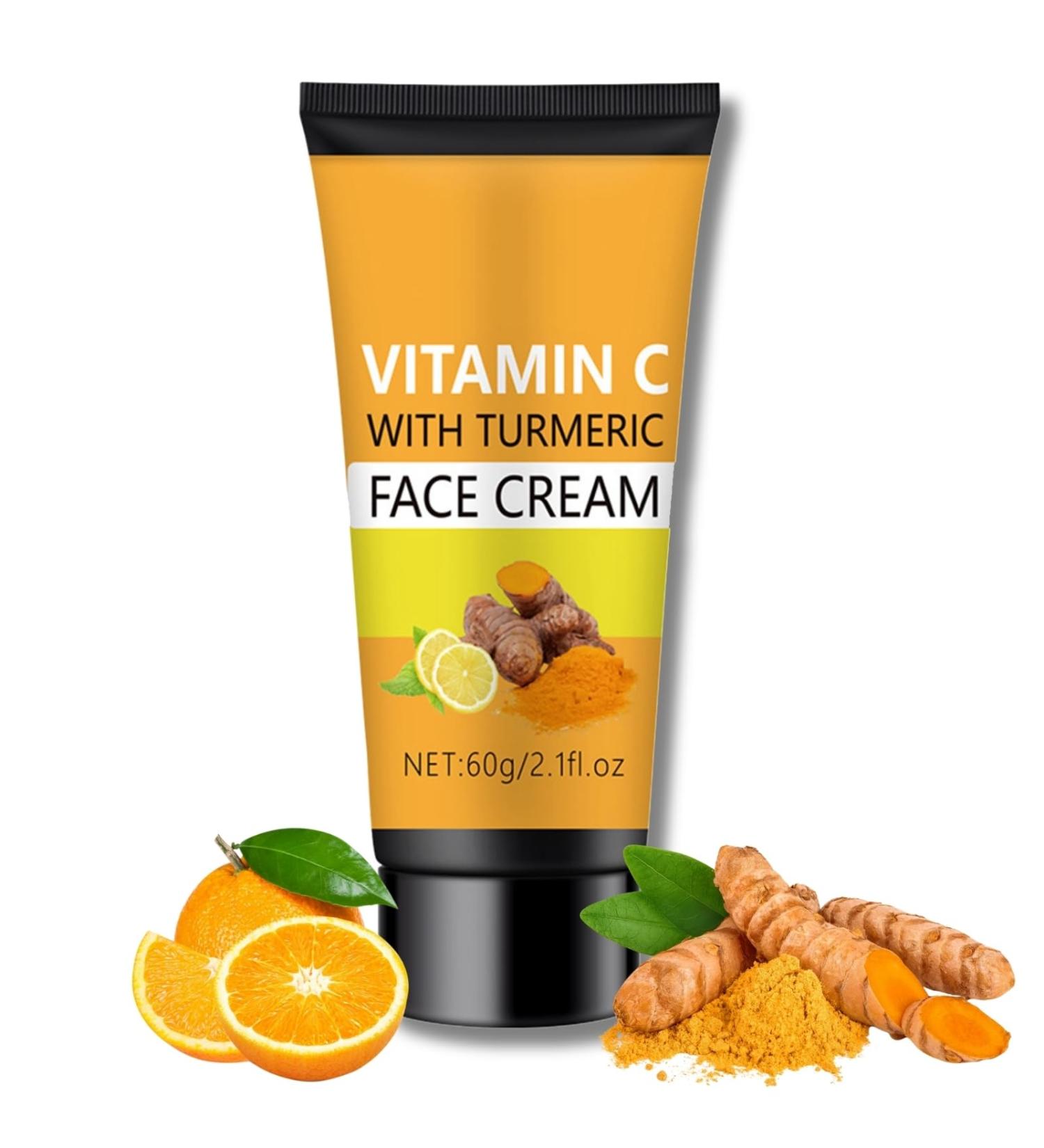 Turmeric Face Cream - Face Moisturizer for Women - Face Moisturiser with Turmeric & Vitamin C - Natural Skincare Ingredient - Anti-Aging Moisturiser Face Women - Dark Spot Remover Face Cream for Women - Buy Online on GoSupps.com