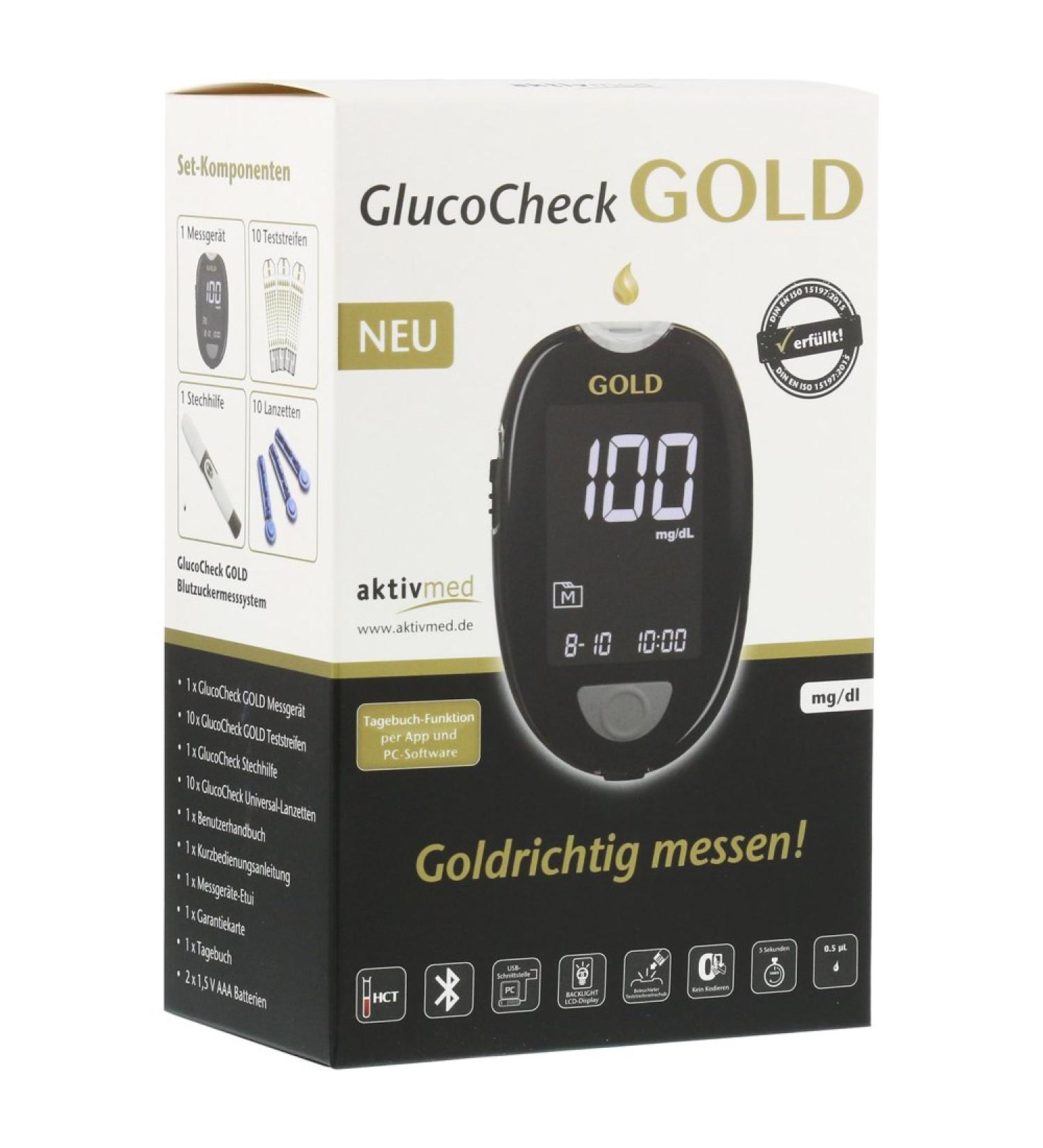 GLUCO CHECK GOLD blood glucose meter set mg/dl 1 pc