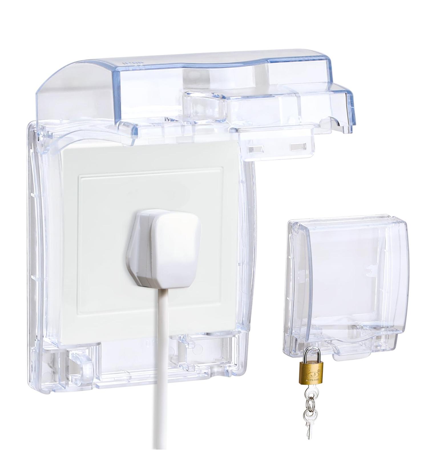 Socket Cover Box with Lock Lockable Baby Safety Plug Socket Childproof Transparent Electrical Outlet Light Switch Plug Protector Waterproof & Anti-dust Cover Box for Home &School Security Use - Buy Online on GoSupps.com