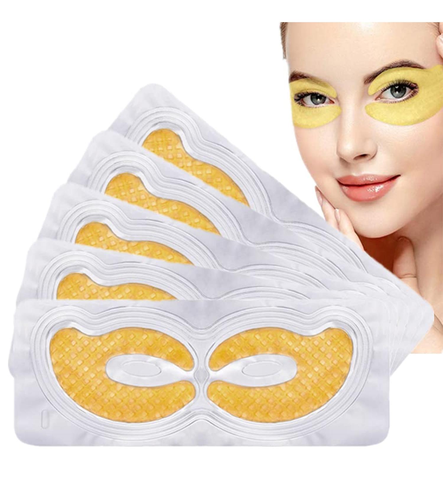 24K Gold Eye Pads & Collagen Eye Masks - Anti-Aging Care Reduce Dark Circles Puffiness & Moisturize - 5 Pairs - Buy Online on GoSupps.com