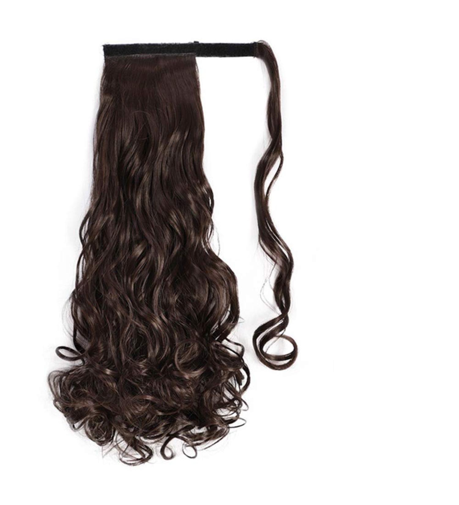Vibrant 22-Inch Corn Wavy Long Ponytail Synthetic Wig | Clip-In Brown Hair Extension - Buy Online on GoSupps.com