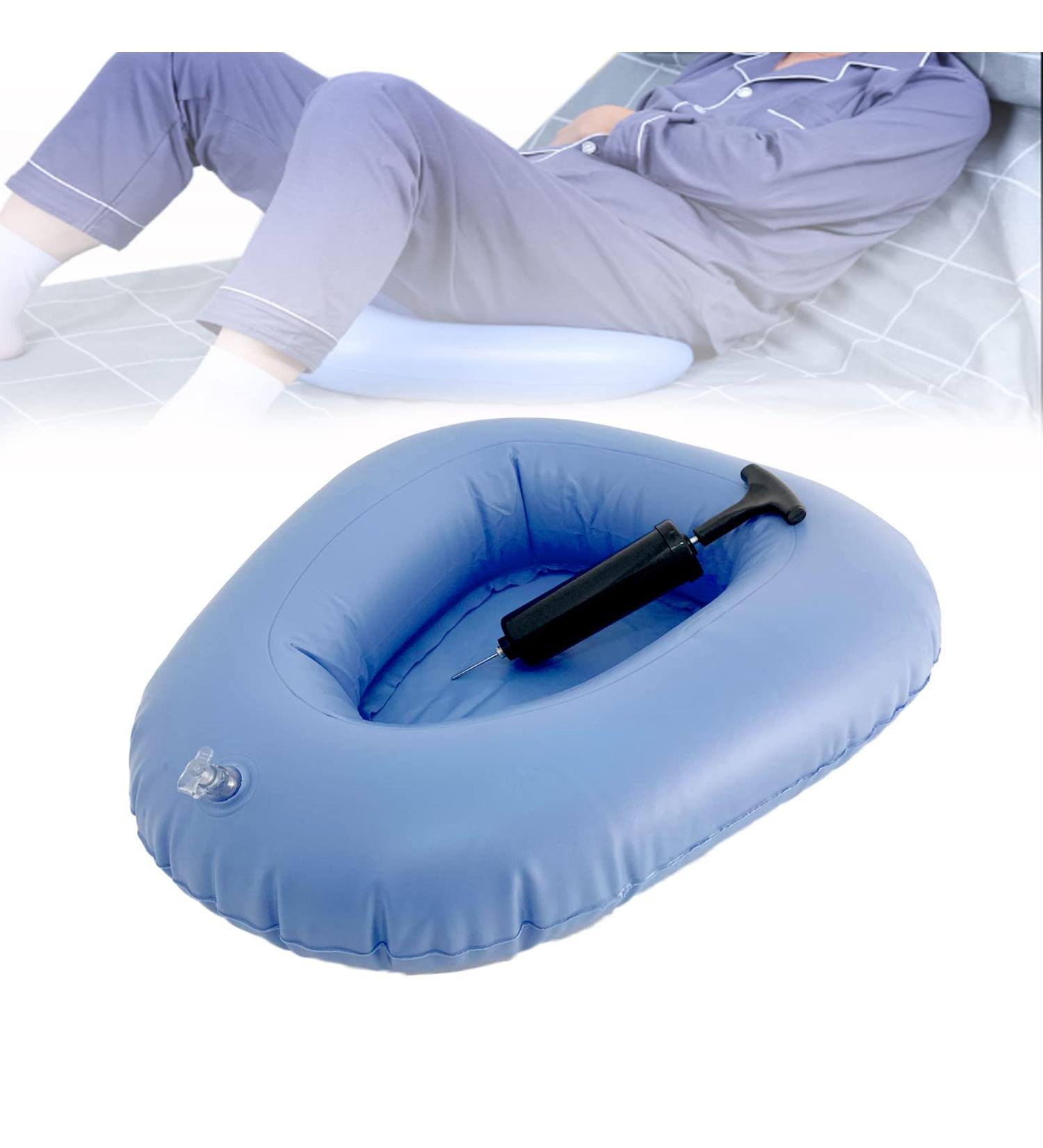 Inflatable Bedpan - Potty Bedside Toilet Nursing Urinals for Bedridden Elderly Disabled Bedbound Patient (Dark Blue-L Size) - Buy Online on GoSupps.com
