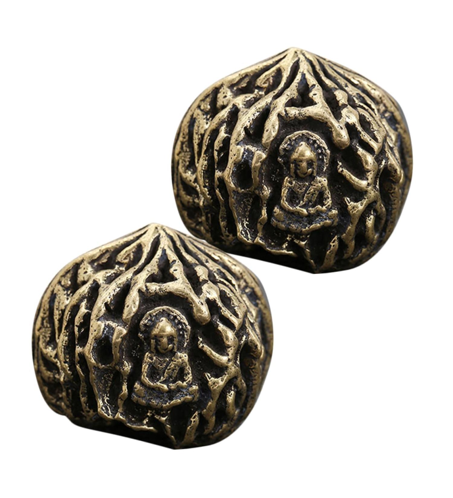 Shop Bcoath 2-Piece Brass Fitness Handball & Walnut Ornament - Handmade Chinese Decor for Adults | Unique Small Desktop Decoration - Buy Online on GoSupps.com