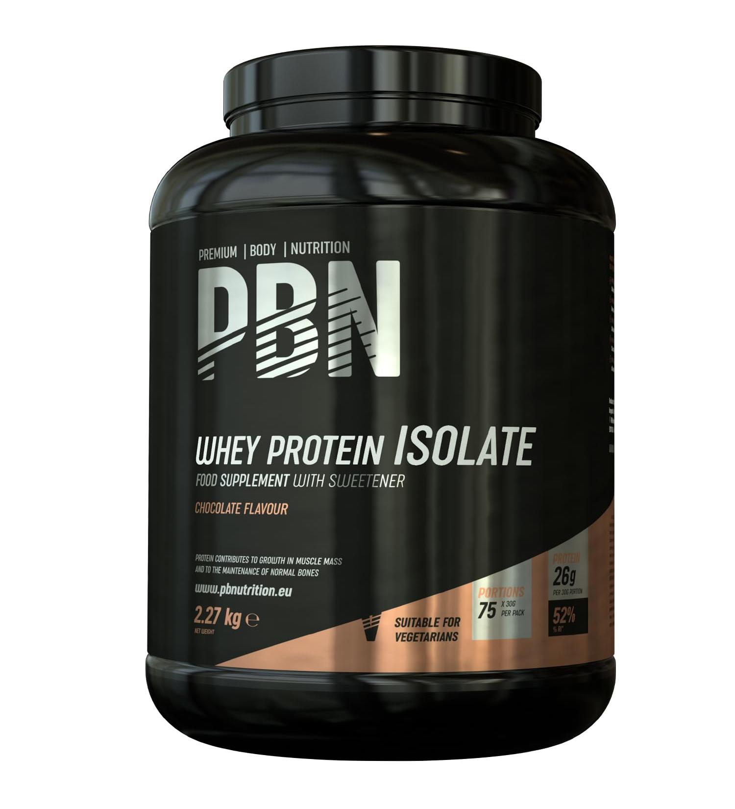PBN Premium Whey Isolate Protein Powder Chocolate - 75 Servings 2.27 kg - Buy Online on GoSupps.com