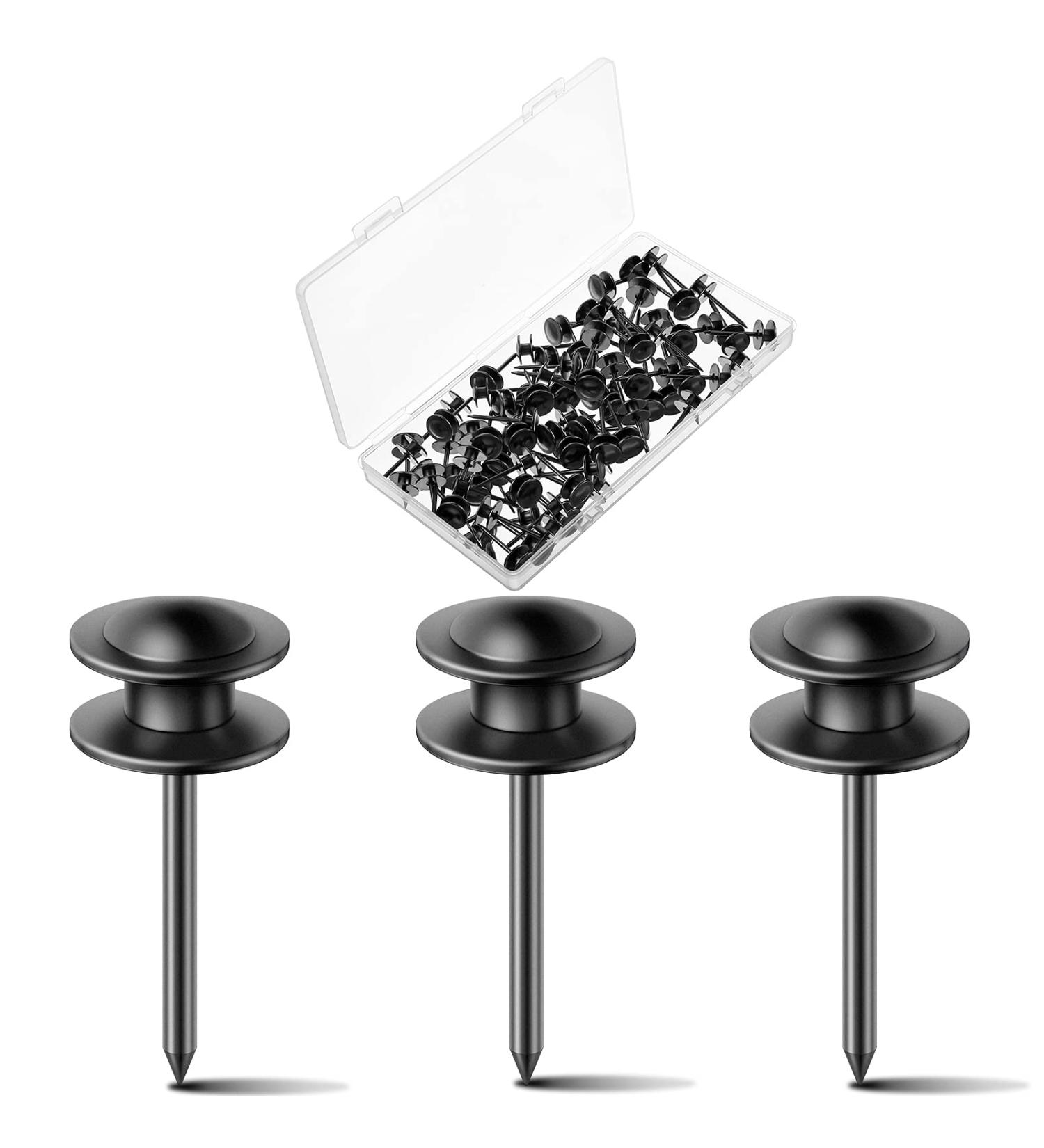 Hotop 25 Pieces Double Headed Picture Hangers Nails Small Head Hanging Nails Picture Photo Hanging Hook Pins Decorative Nail Hook Hangers for Home Office School (Black)  as shown 25 Black - Buy Online on GoSupps.com